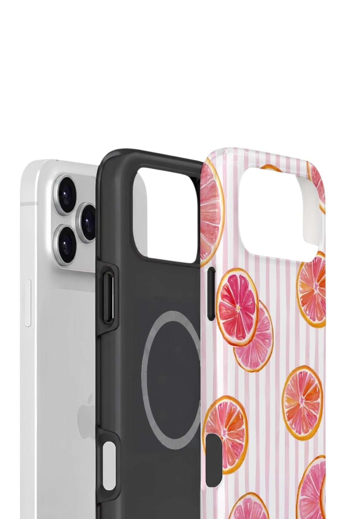 iPhone 17 Pro Vorian Çift Katmanlı MagSafe Kılıf Pink Grapefruit Garden
