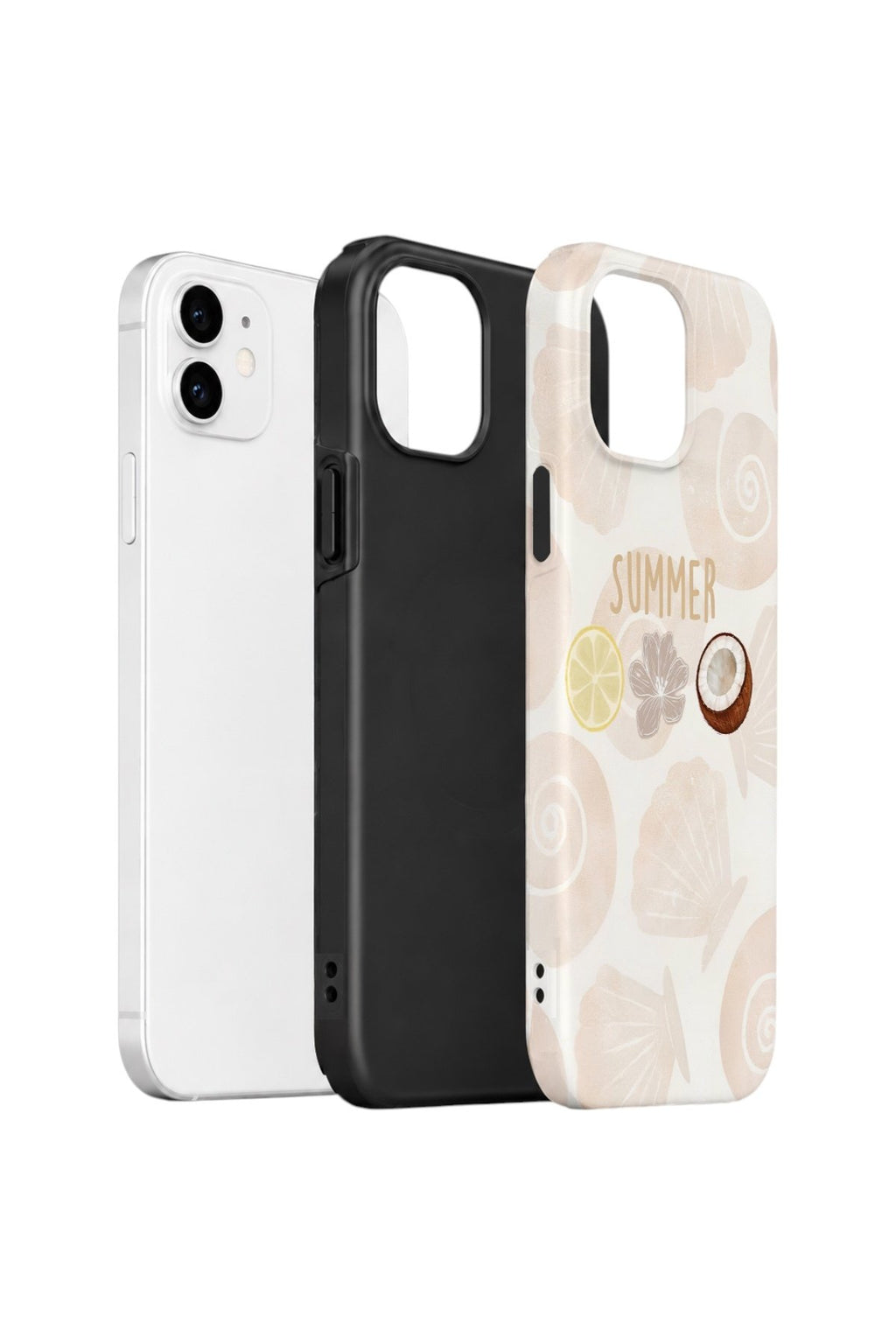 iPhone 12 Vorian Çift Katmanlı Kılıf Coconut Summer Notes