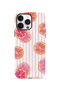 iPhone 14 Pro Vorian Çift Katmanlı Kılıf Pink Grapefruit Garden
