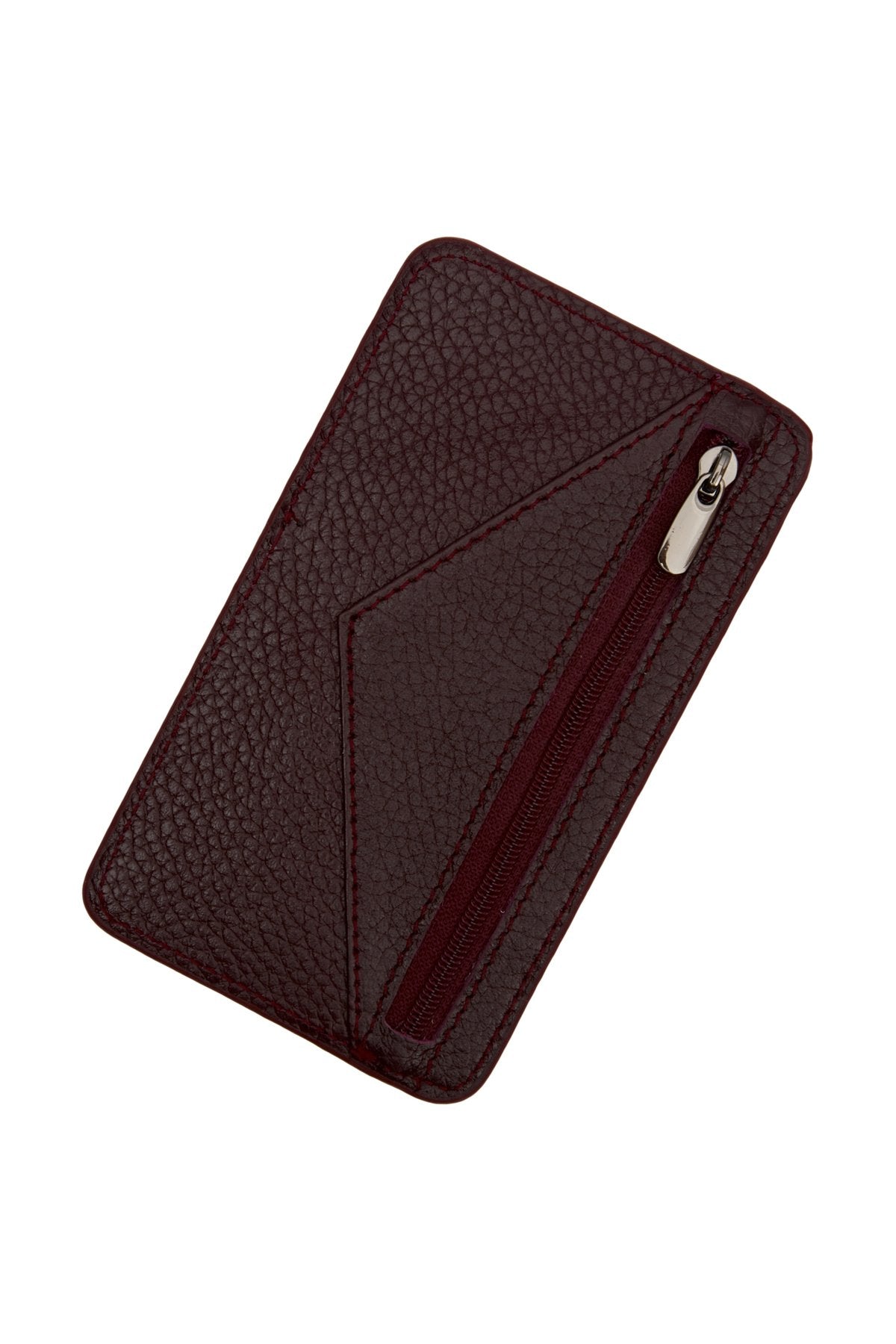 Hakiki Deri Unısex Kartlık Bordo