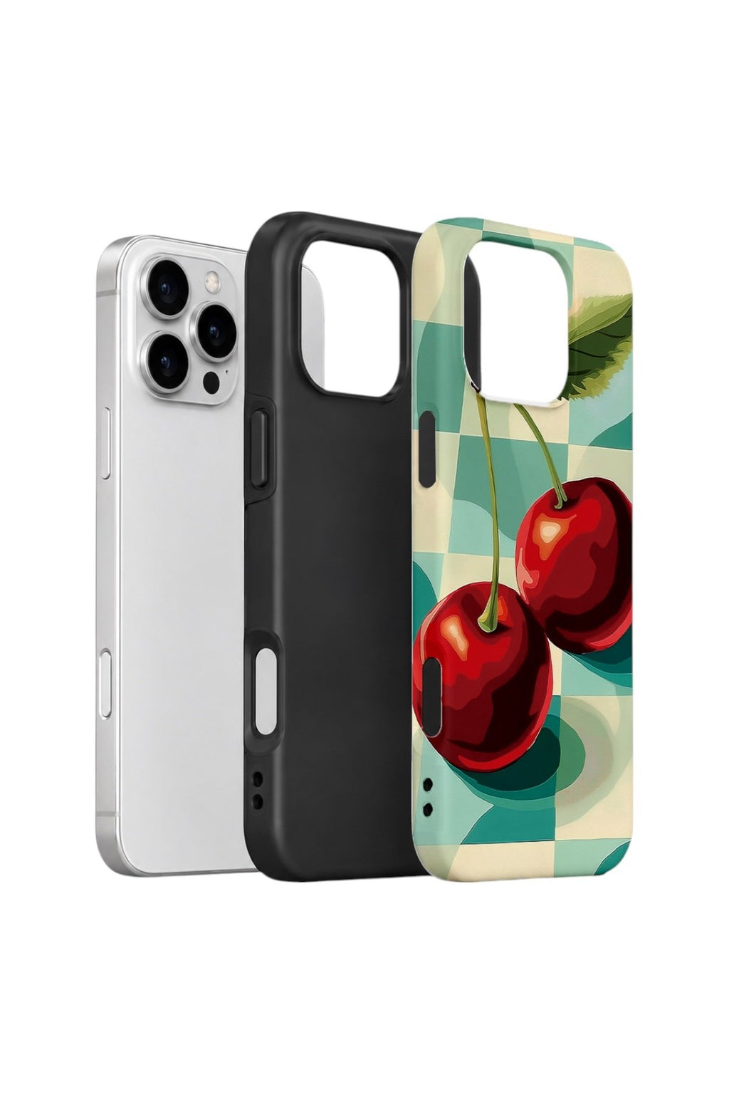 iPhone 16 Pro Vorian Çift Katmanlı Kılıf Retro Cherry Pop
