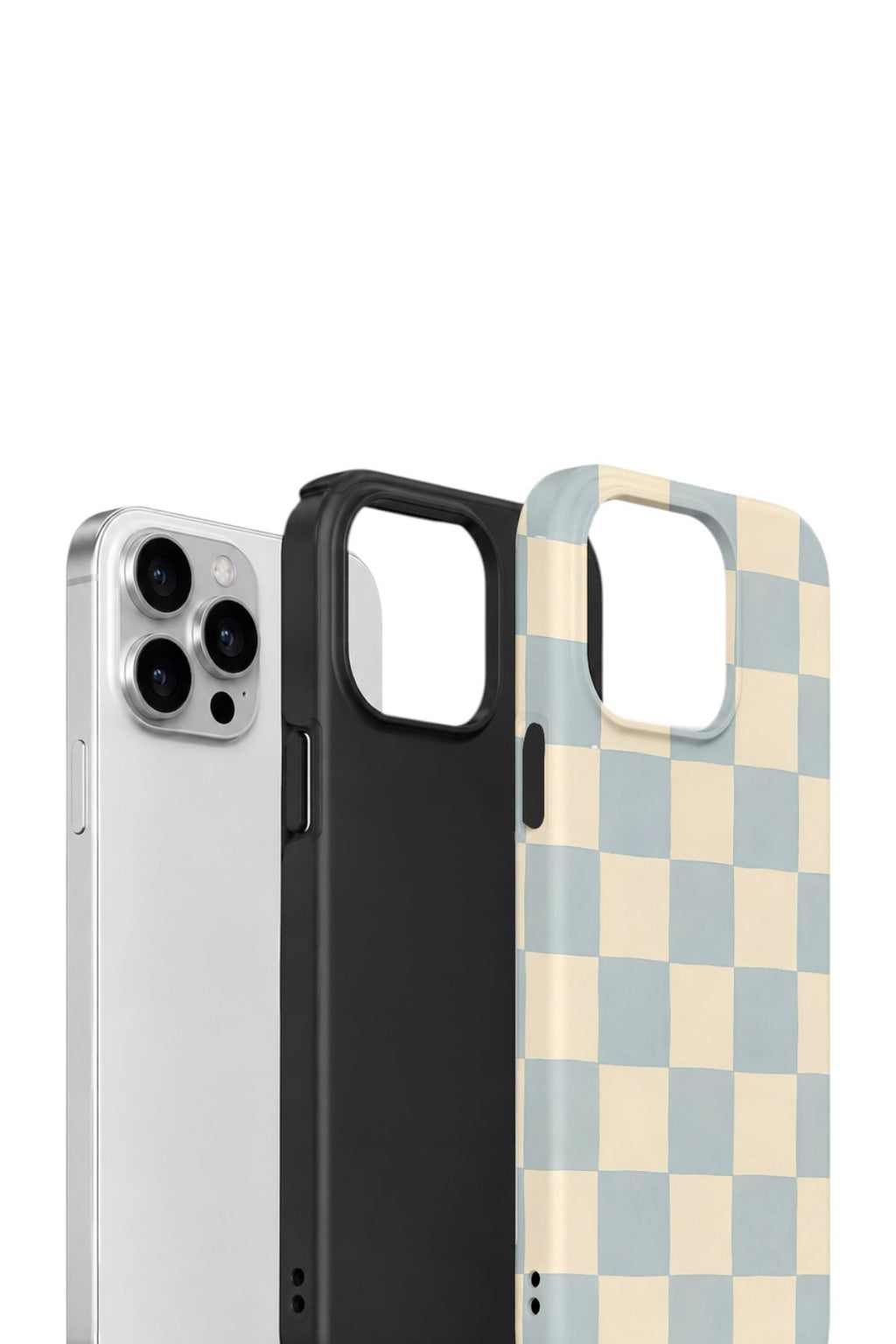iPhone 13 Pro Vorian Çift Katmanlı Kılıf Powder Blue Checker
