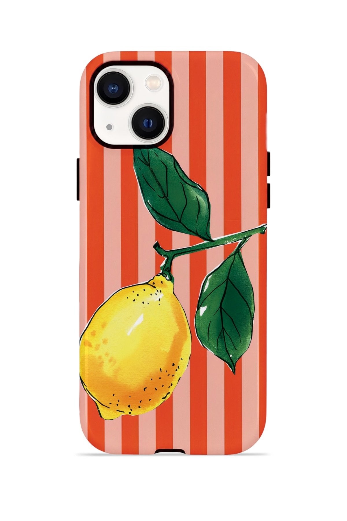 iPhone 15 Plus Vorian Çift Katmanlı Kılıf Sicilian Lemon Red Stripe