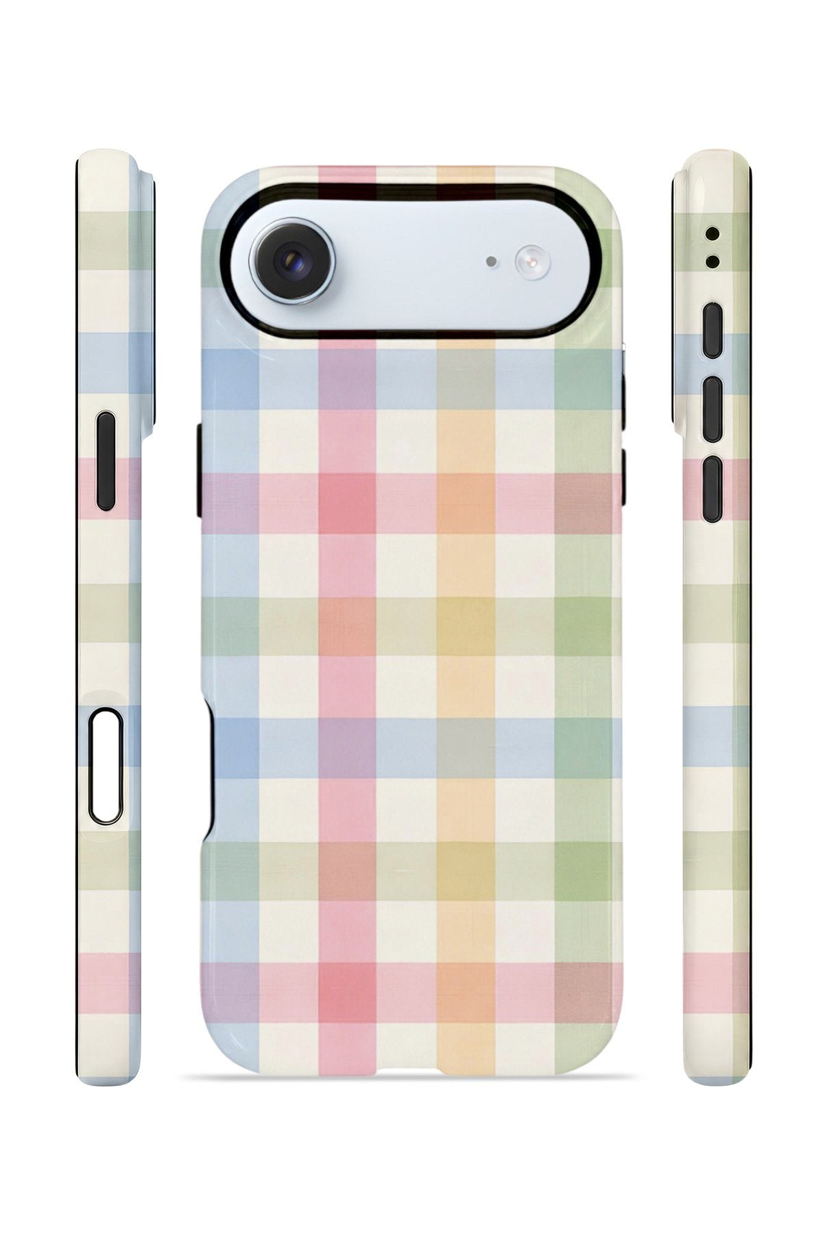 iPhone 17 Air Vorian Çift Katmanlı Kılıf Pastel Gingham
