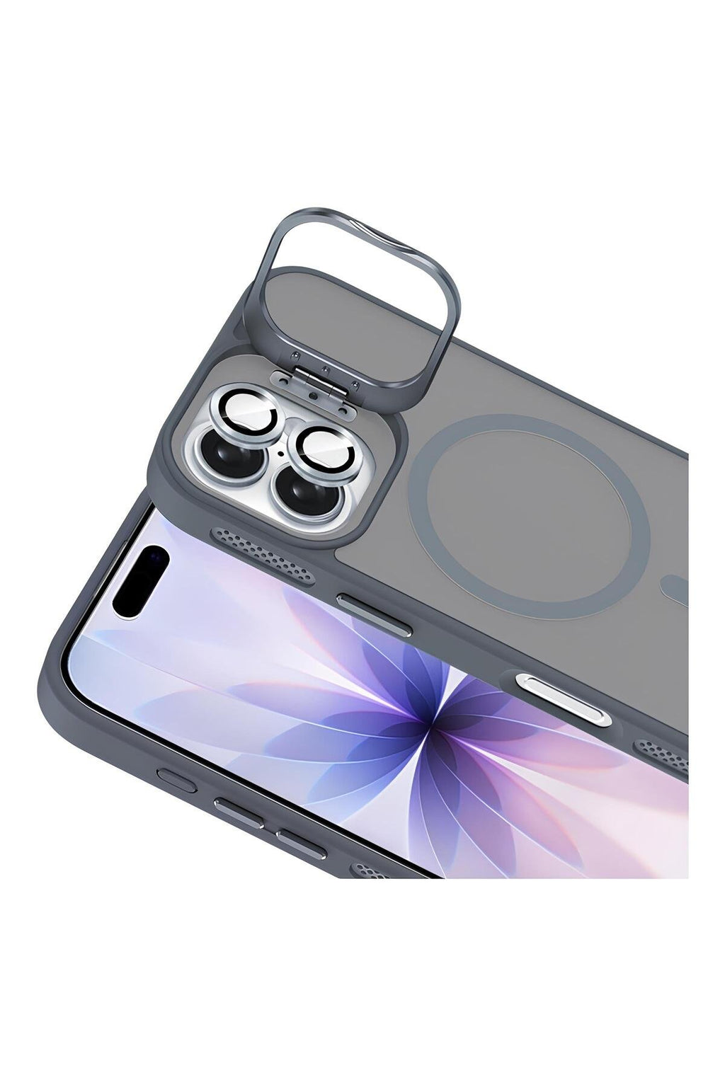 iPhone 16 Cyrenn MagSafe Kılıf + Lens Koruyucu Titanyum Grisi