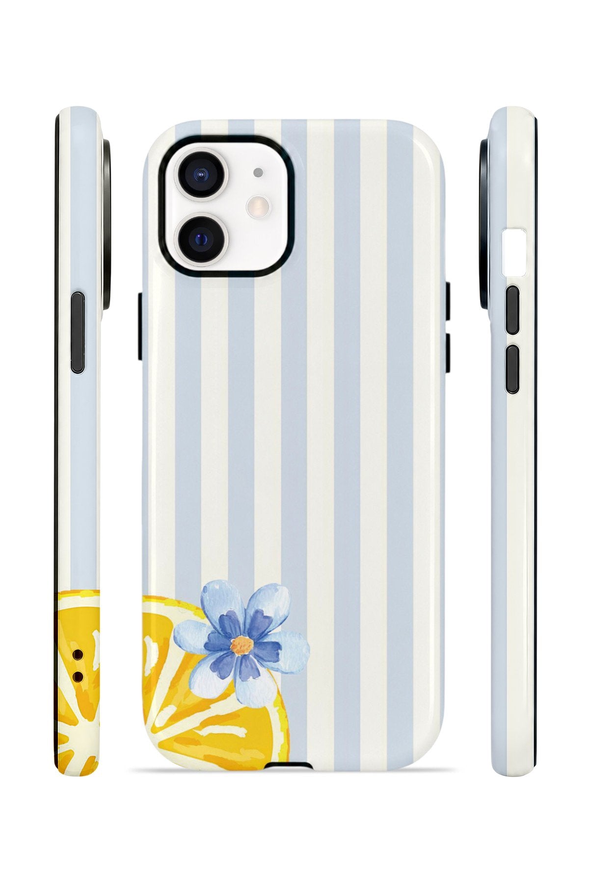 iPhone 11 Vorian Çift Katmanlı MagSafe Kılıf Blue Lemon Blossom