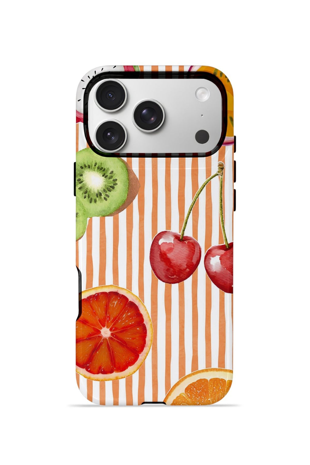 iPhone 17 Pro Max Vorian Çift Katmanlı Kılıf Tutti Frutti Stripe