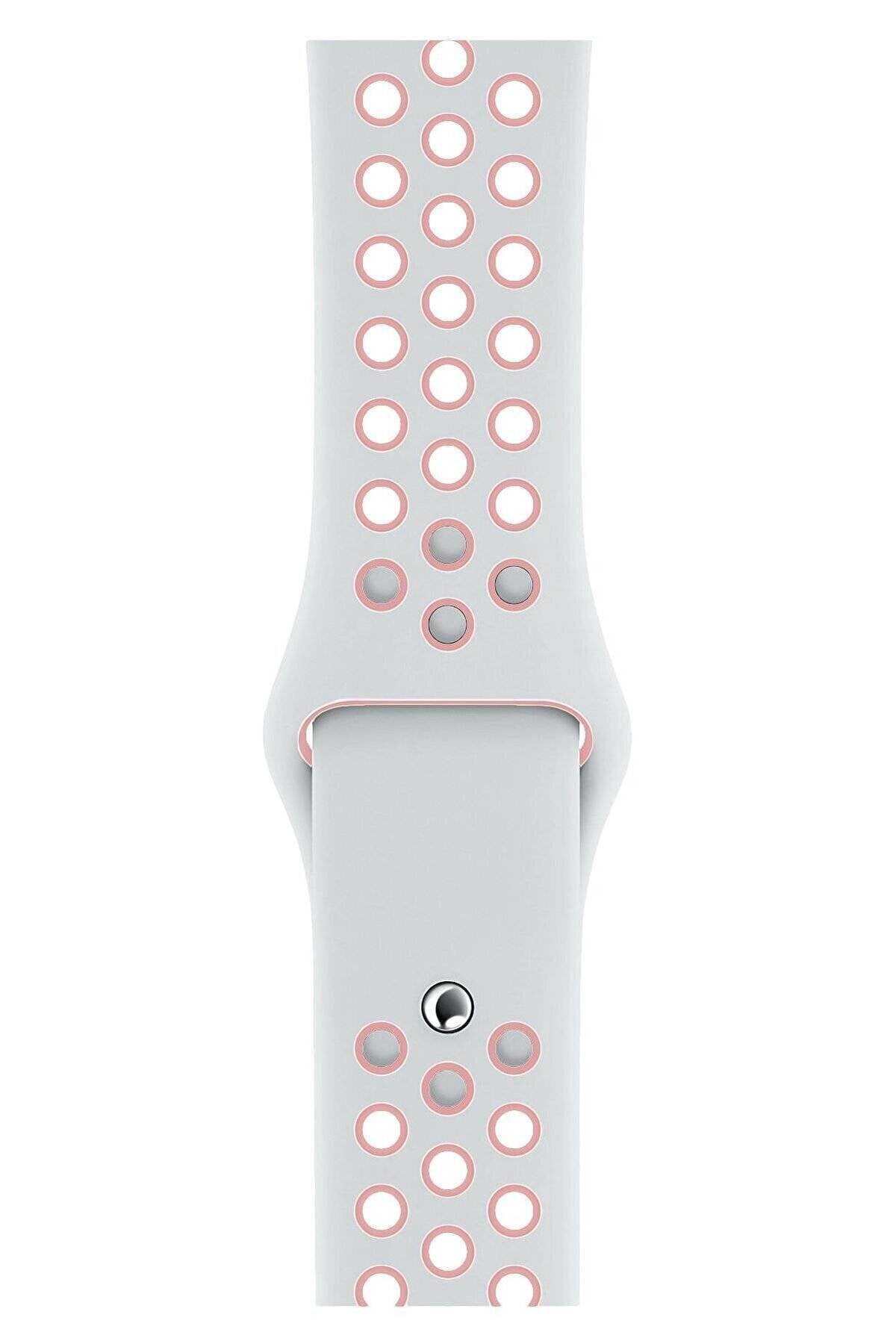 Apple Watch Series Fileli Kordon Beyaz-Pembe