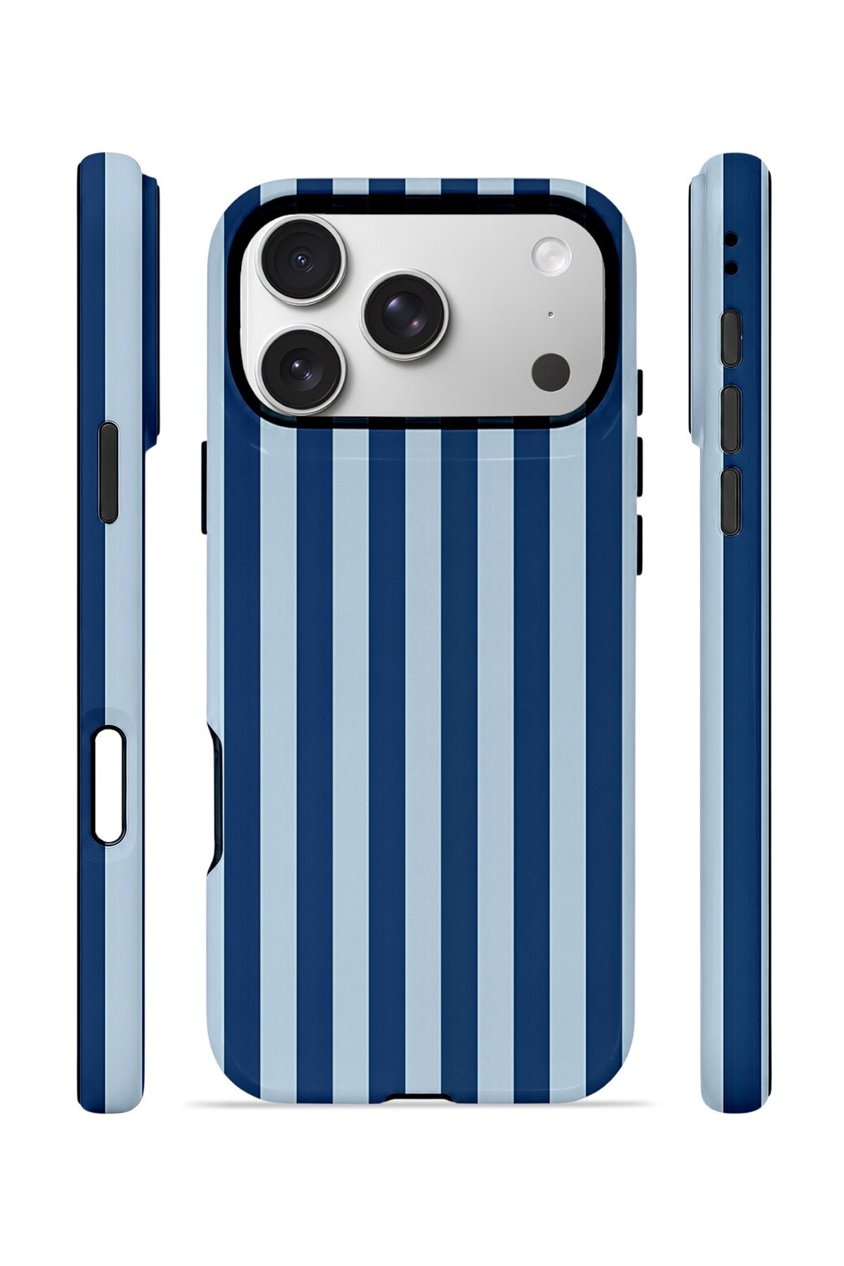 iPhone 17 Pro Max Vorian Çift Katmanlı Kılıf Navy Riviera Stripe