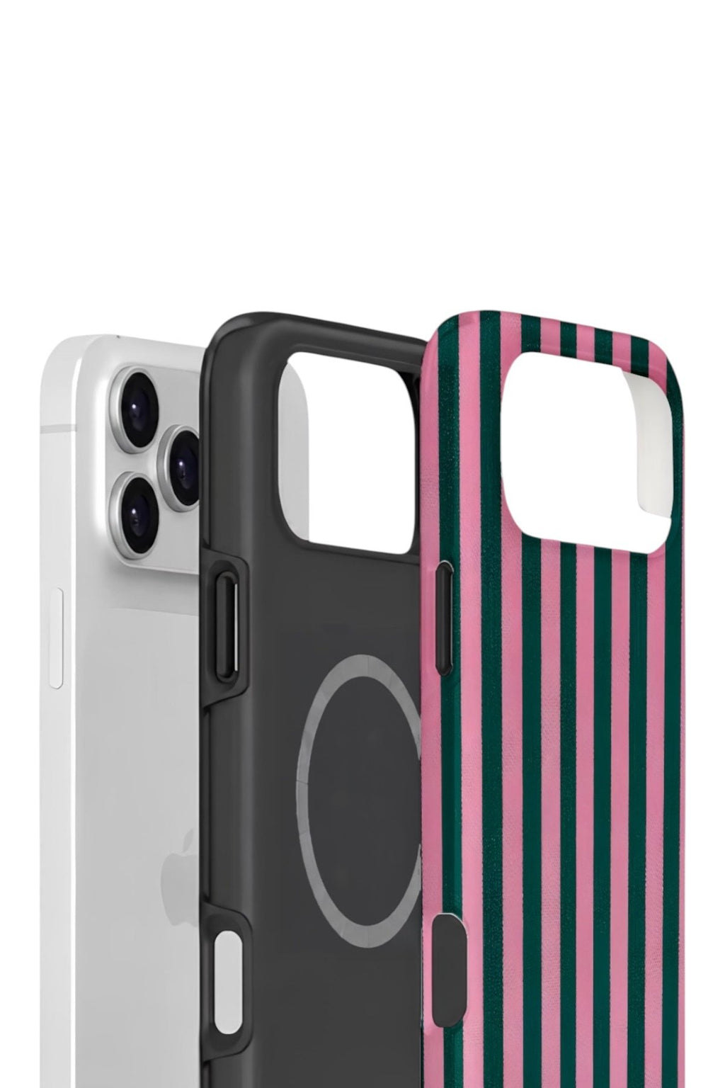 iPhone 17 Pro Max Vorian Çift Katmanlı MagSafe Kılıf Pink Navy Cabana