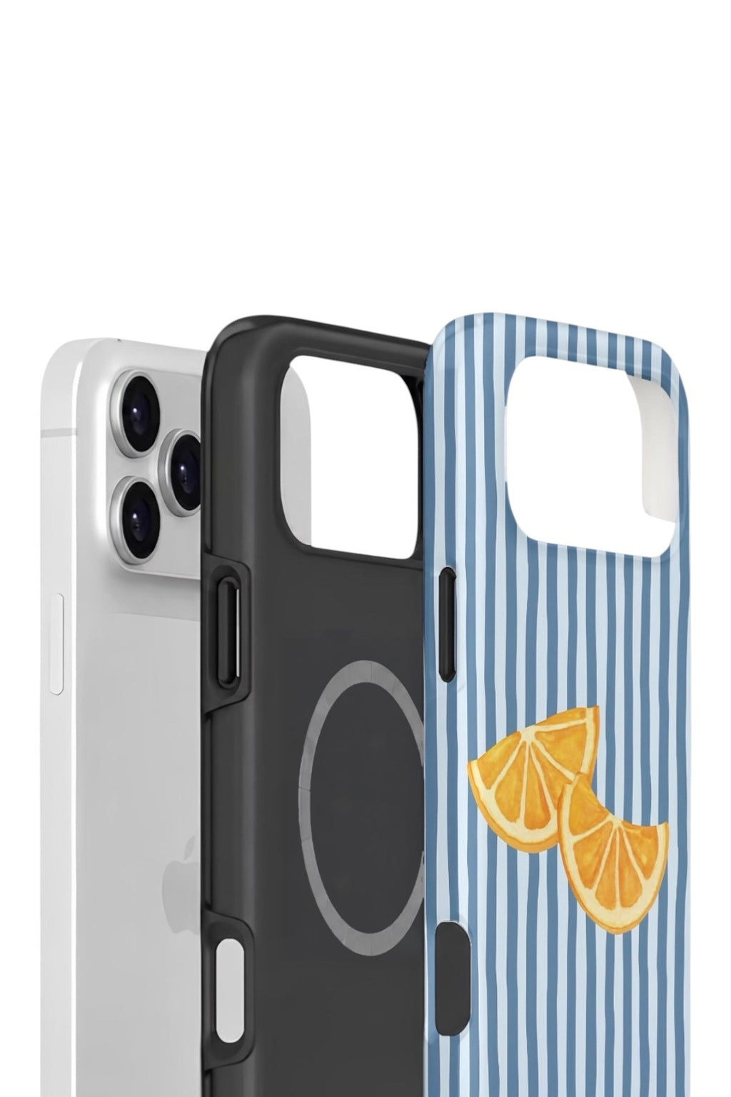 iPhone 17 Pro Vorian Çift Katmanlı MagSafe Kılıf Blue Orange Slices