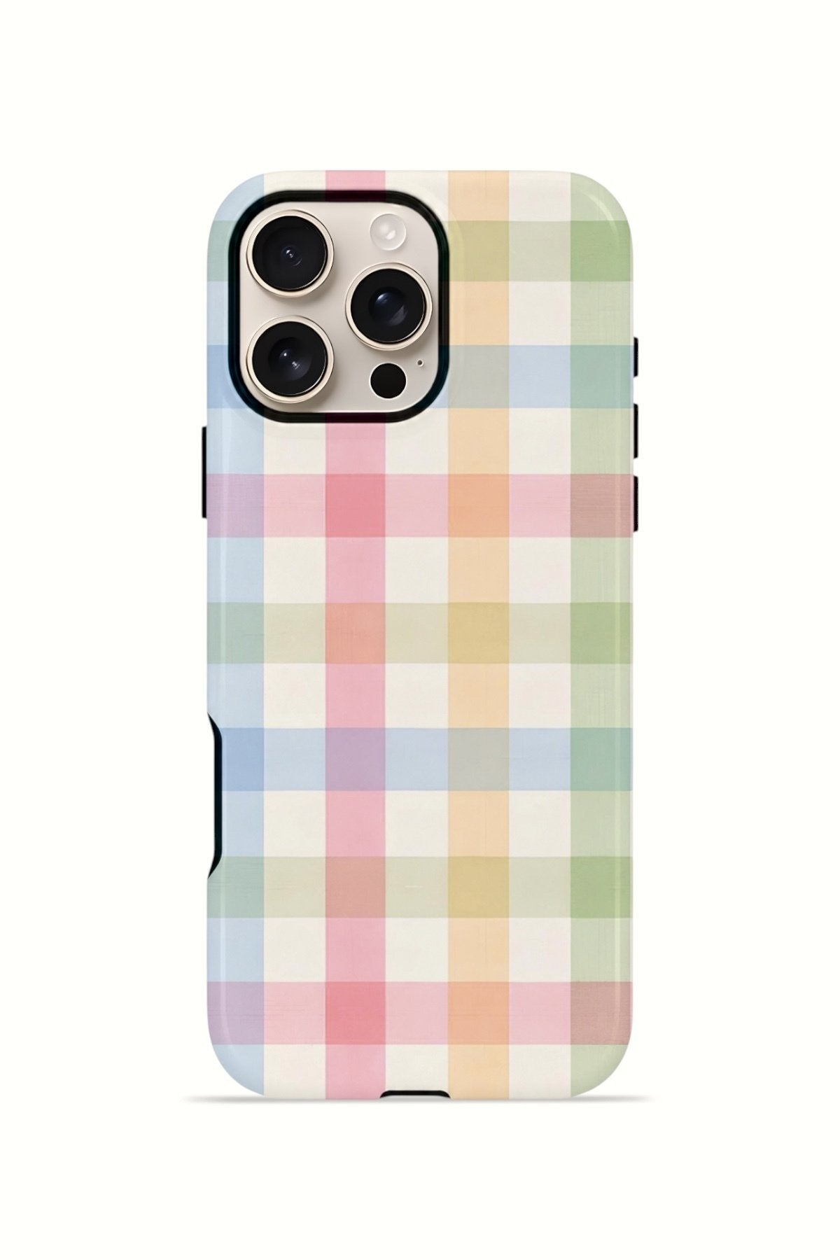 iPhone 16 Pro Vorian Çift Katmanlı MagSafe Kılıf Pastel Gingham