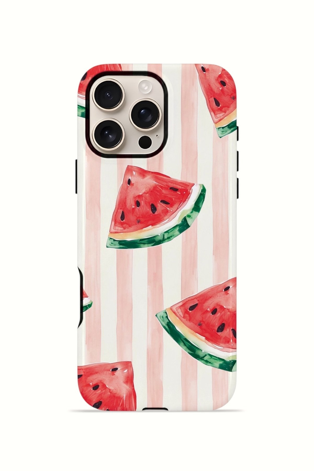 iPhone 16 Pro Max Vorian Çift Katmanlı MagSafe Kılıf Watermelon Blush Stripe