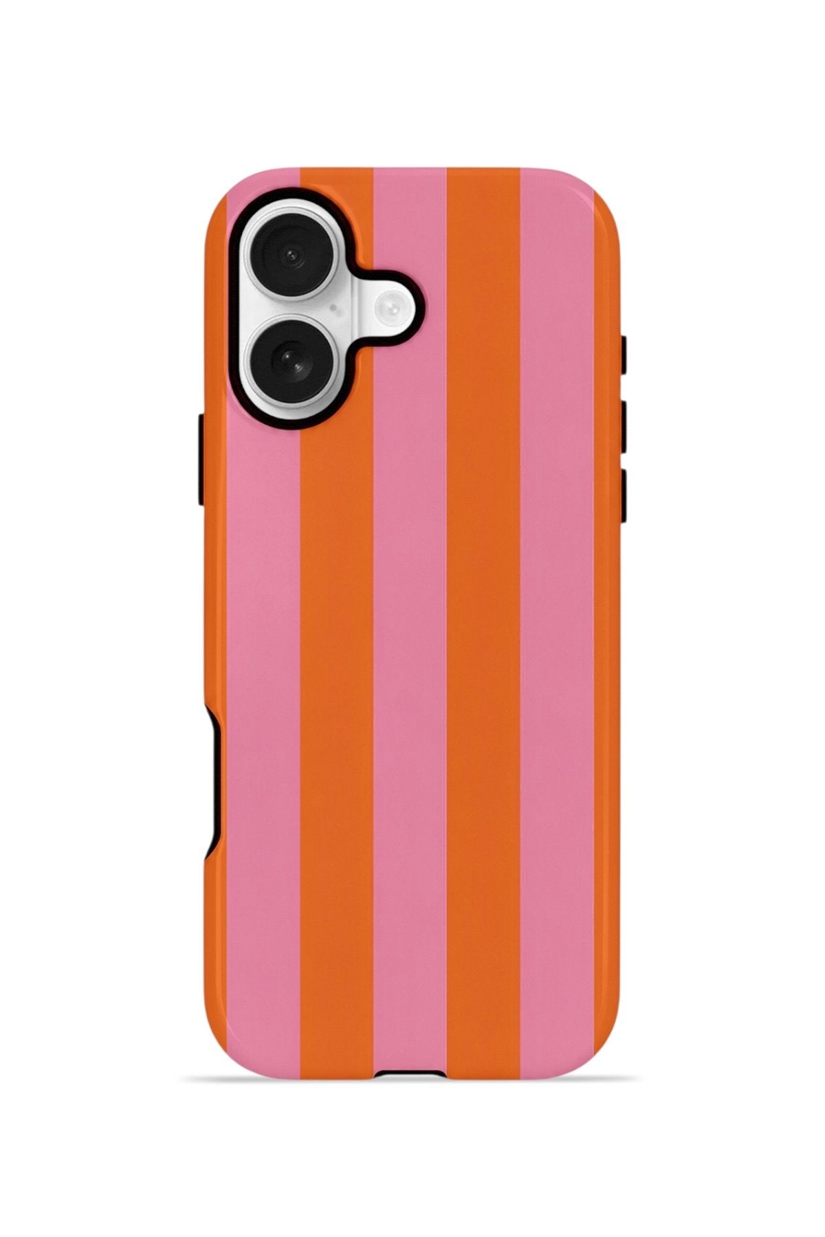 iPhone 16 Vorian Çift Katmanlı Kılıf Tangerine Rose Stripe