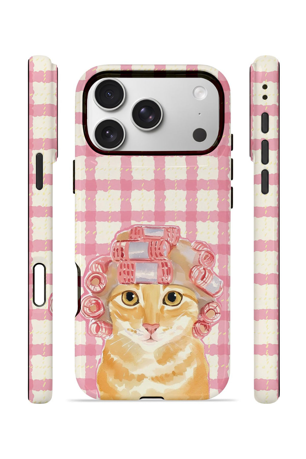 iPhone 17 Pro Vorian Çift Katmanlı Kılıf Pink Picnic Cat