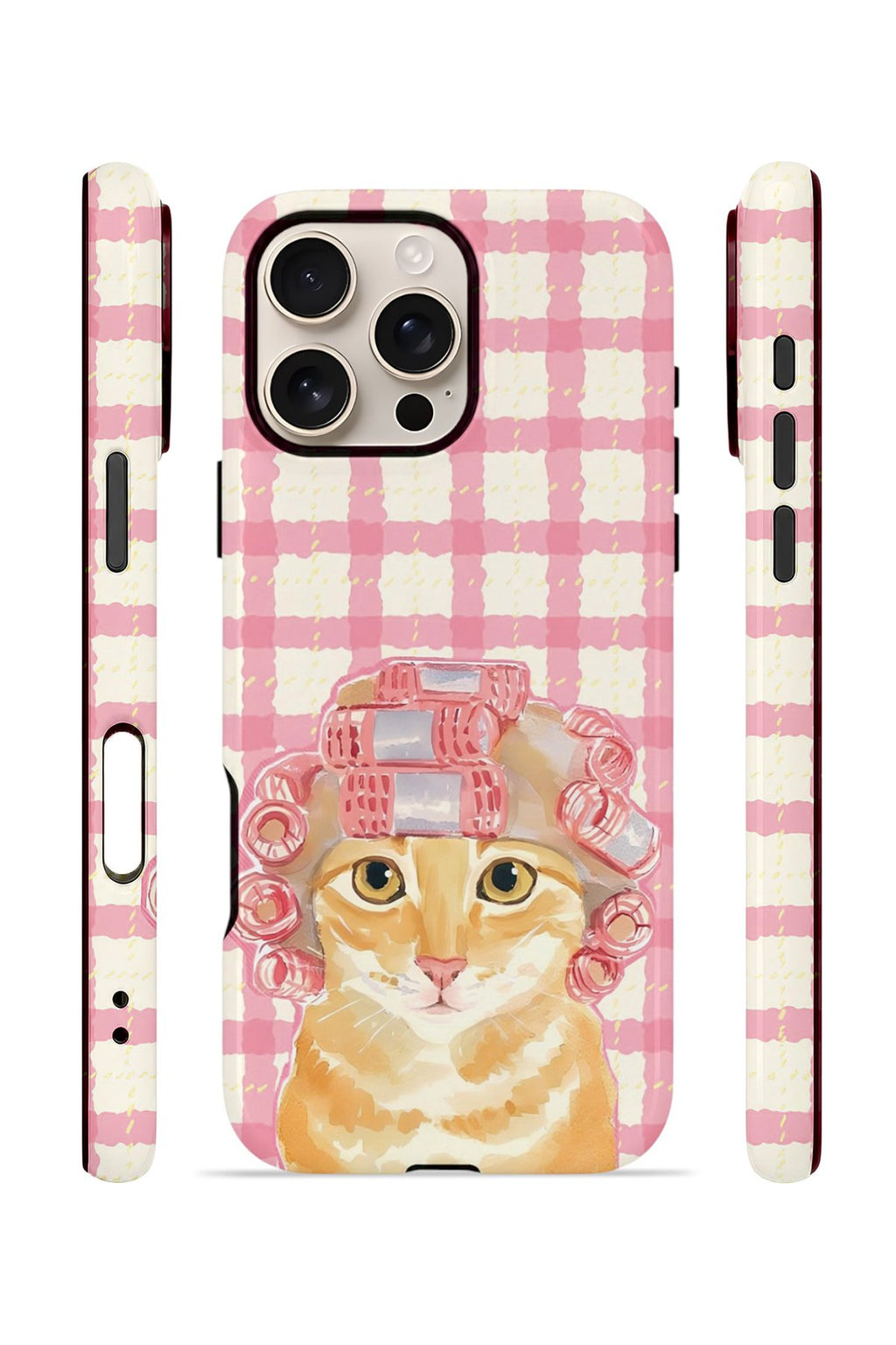 iPhone 16 Pro Vorian Çift Katmanlı Kılıf Pink Picnic Cat
