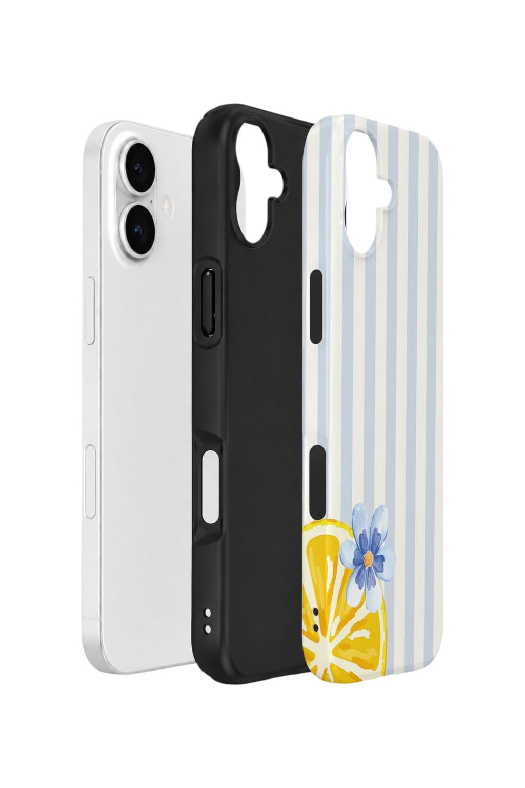 iPhone 16 Plus Vorian Çift Katmanlı Kılıf Blue Lemon Blossom