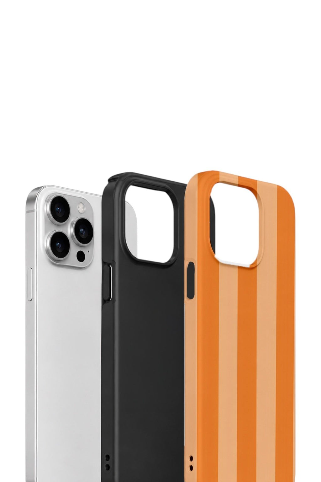 iPhone 12 Pro Vorian Çift Katmanlı Kılıf Orange Cream Stripe