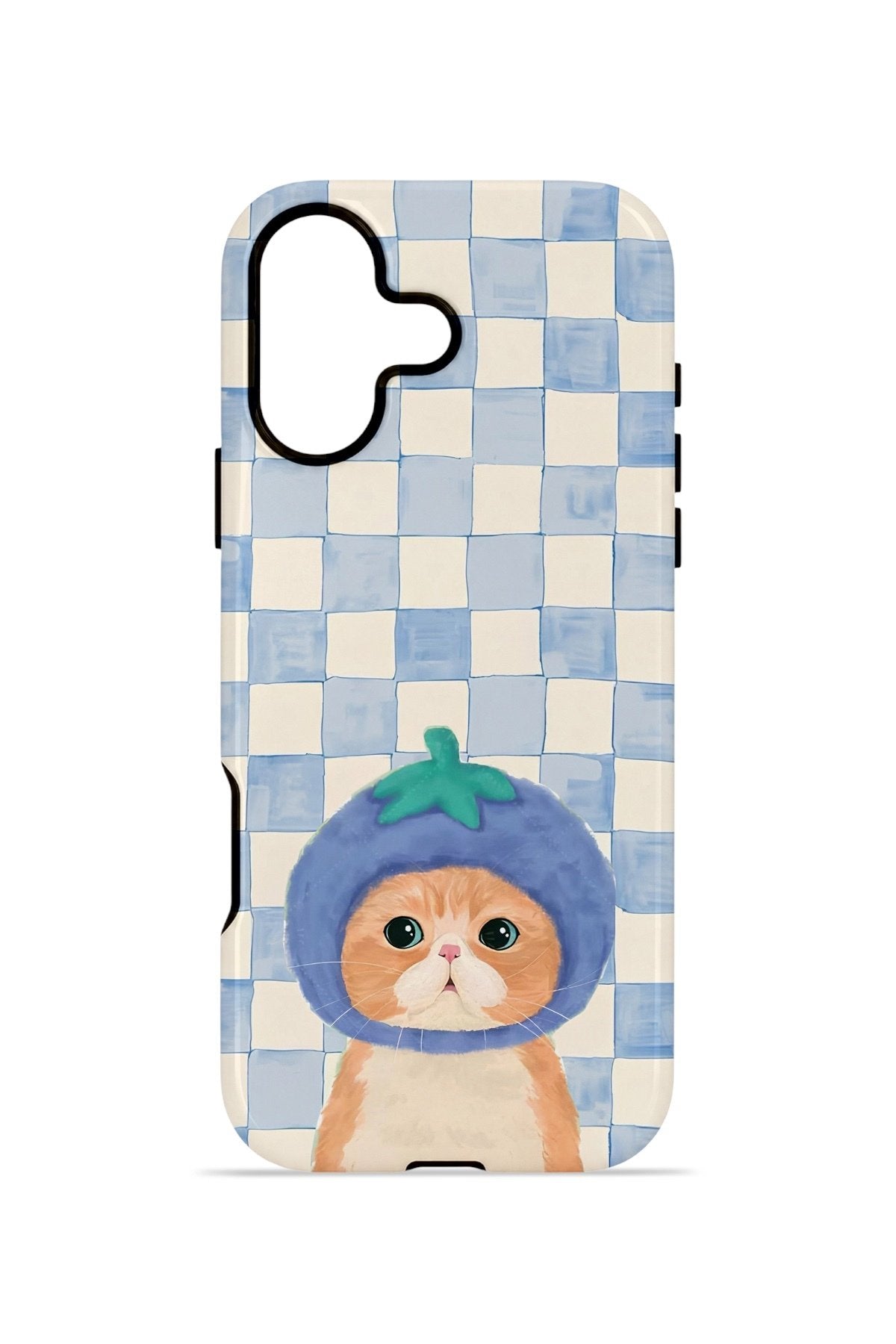 iPhone 16 Plus Vorian Çift Katmanlı Kılıf Blueberry Cat Check