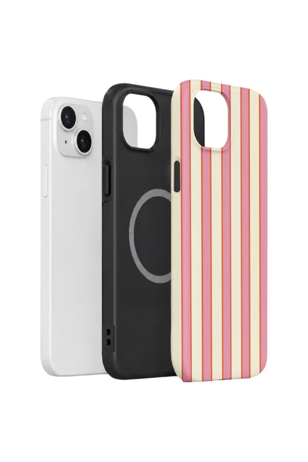 iPhone 15 Vorian Çift Katmanlı MagSafe Kılıf Sunset Candy Stripe