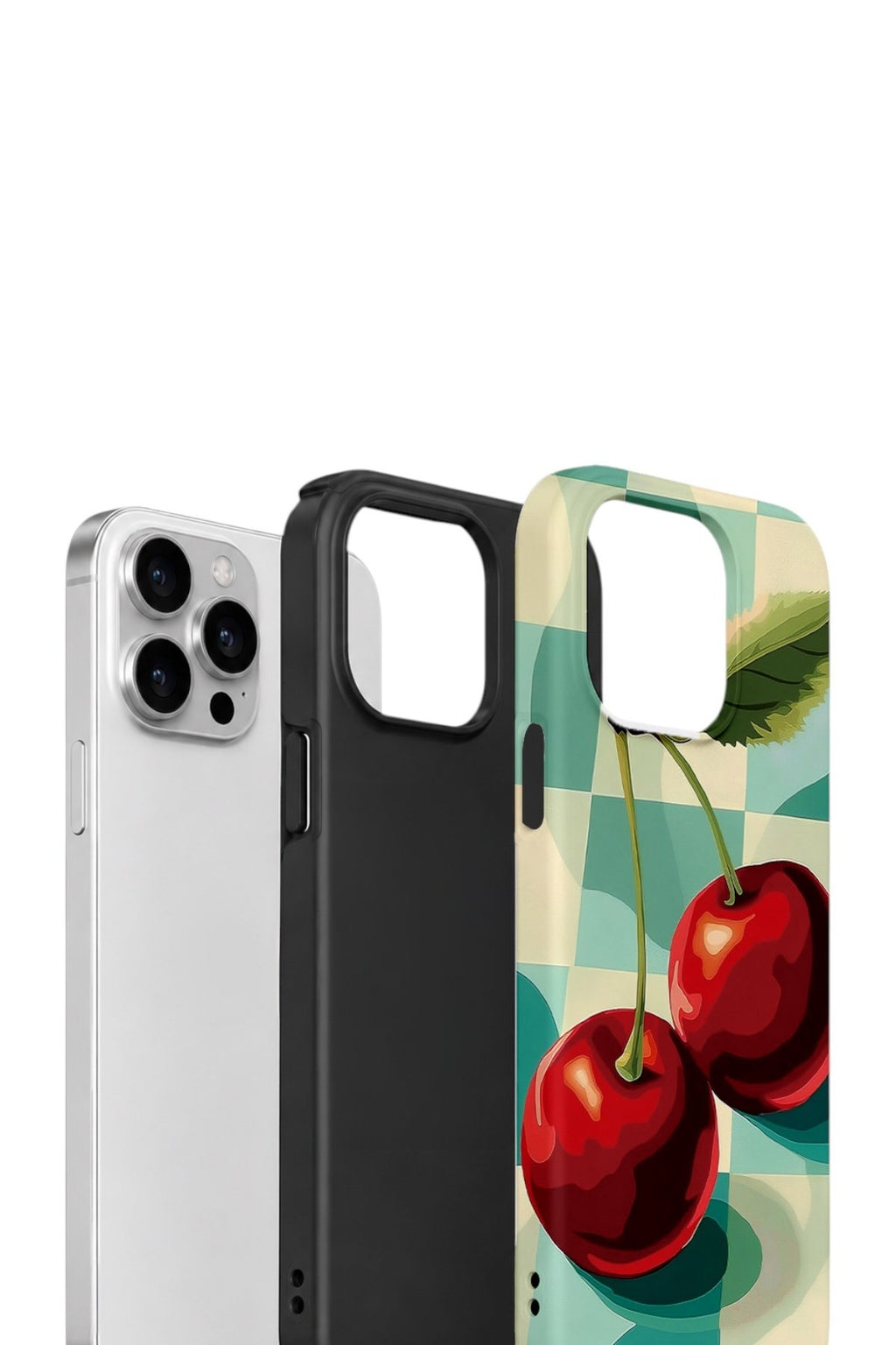 iPhone 14 Pro Max Vorian Çift Katmanlı Kılıf Retro Cherry Pop
