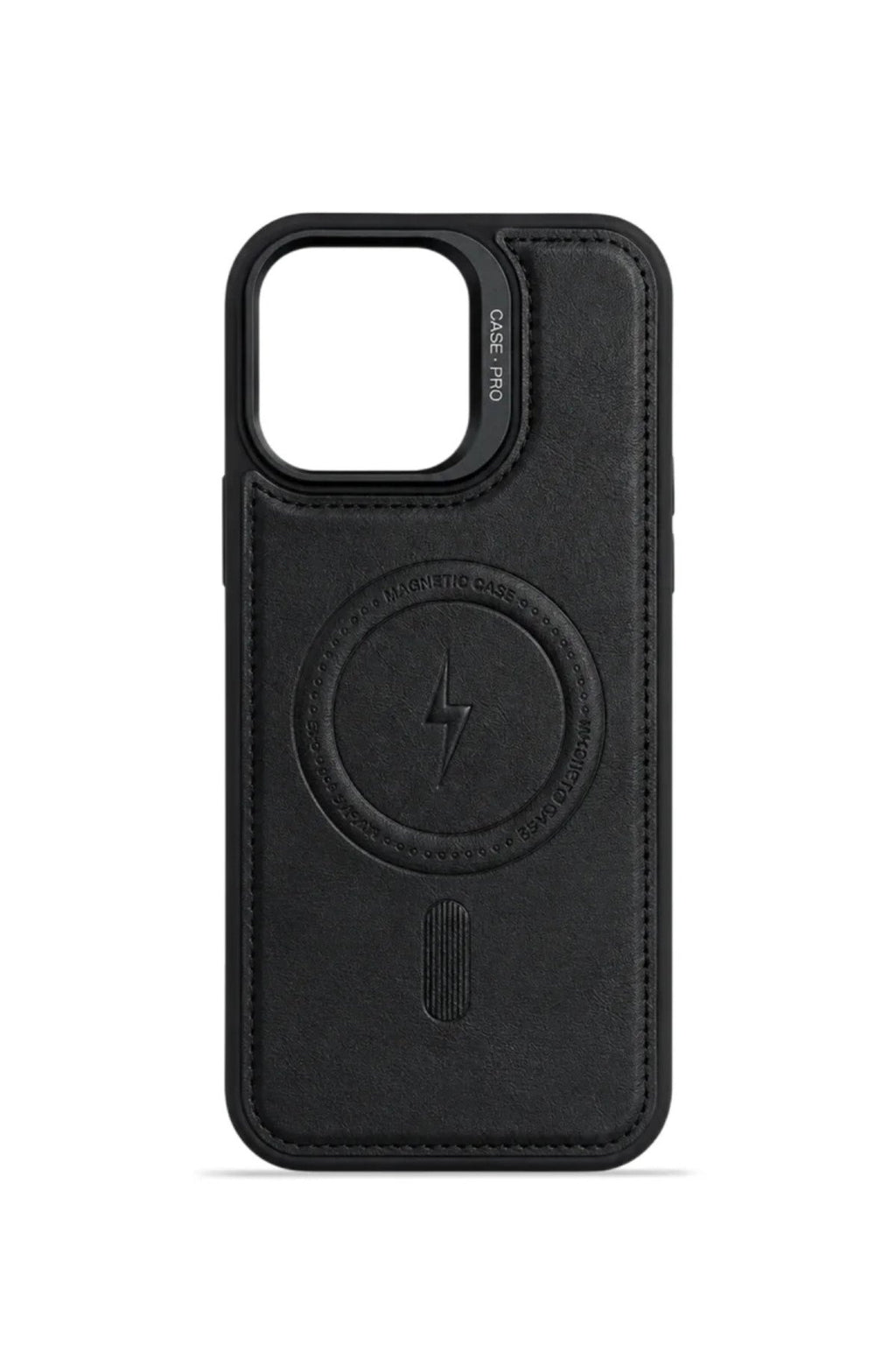 iPhone 11 GripStand MagSafe Deri Kılıf Siyah