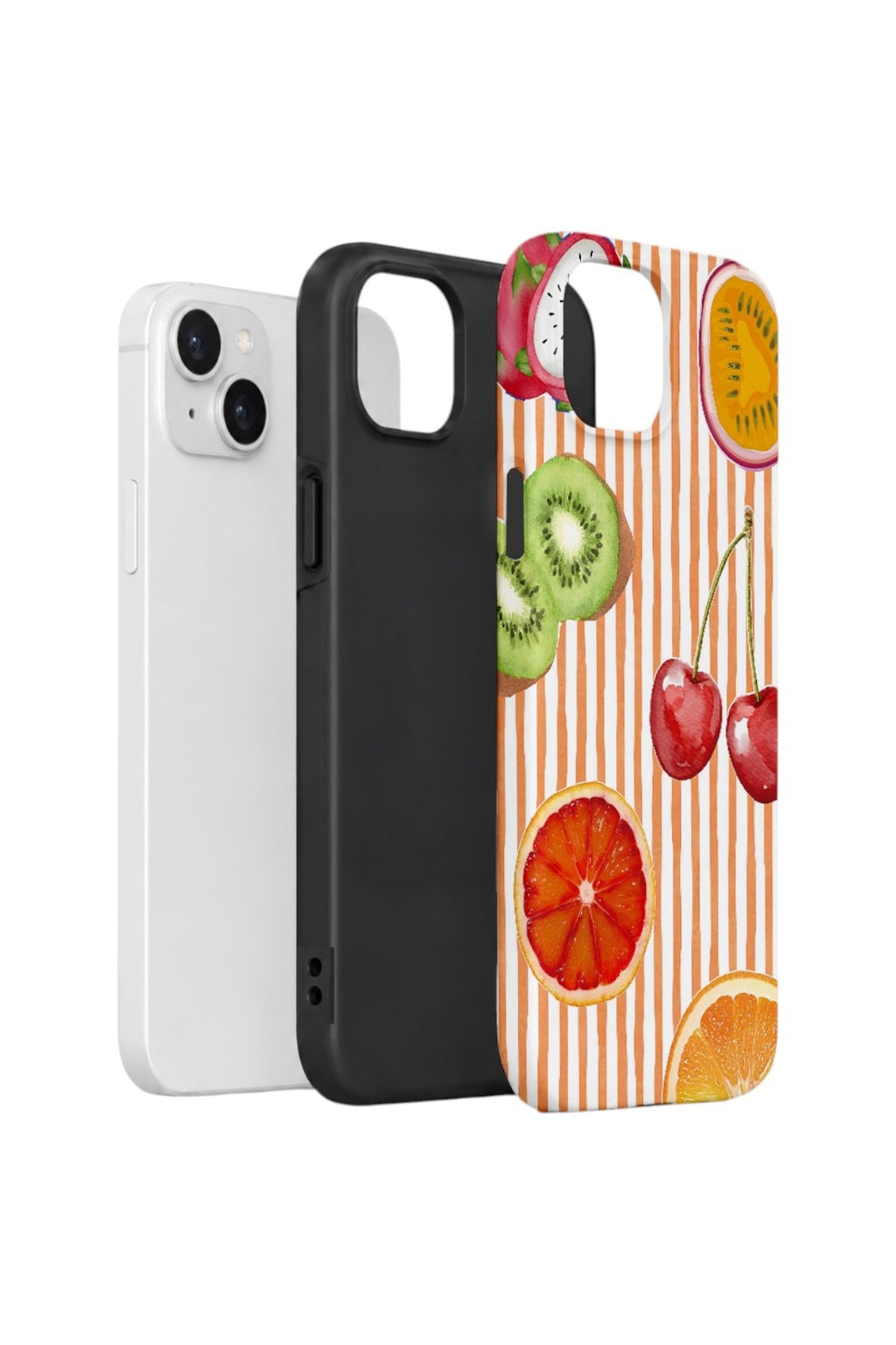 iPhone 15 Vorian Çift Katmanlı Kılıf Tutti Frutti Stripe