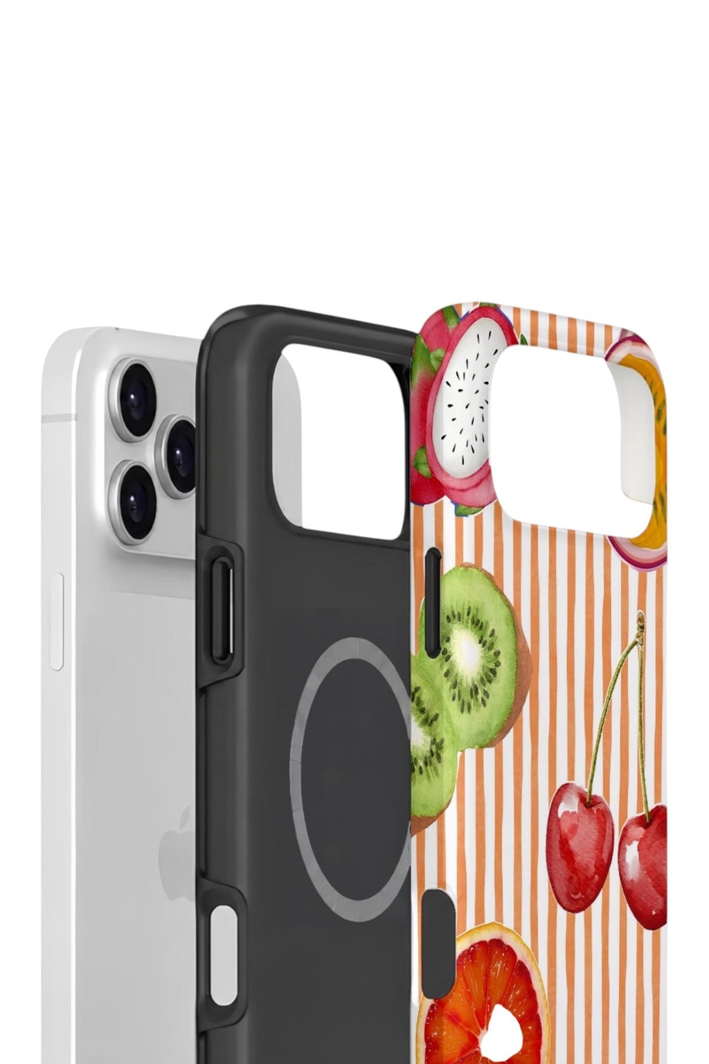 iPhone 17 Pro Max Vorian Çift Katmanlı MagSafe Kılıf Tutti Frutti Stripe