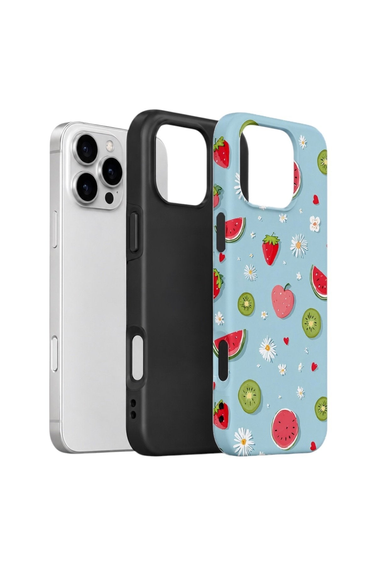 iPhone 16 Pro Vorian Çift Katmanlı Kılıf Fruit Confetti Sky