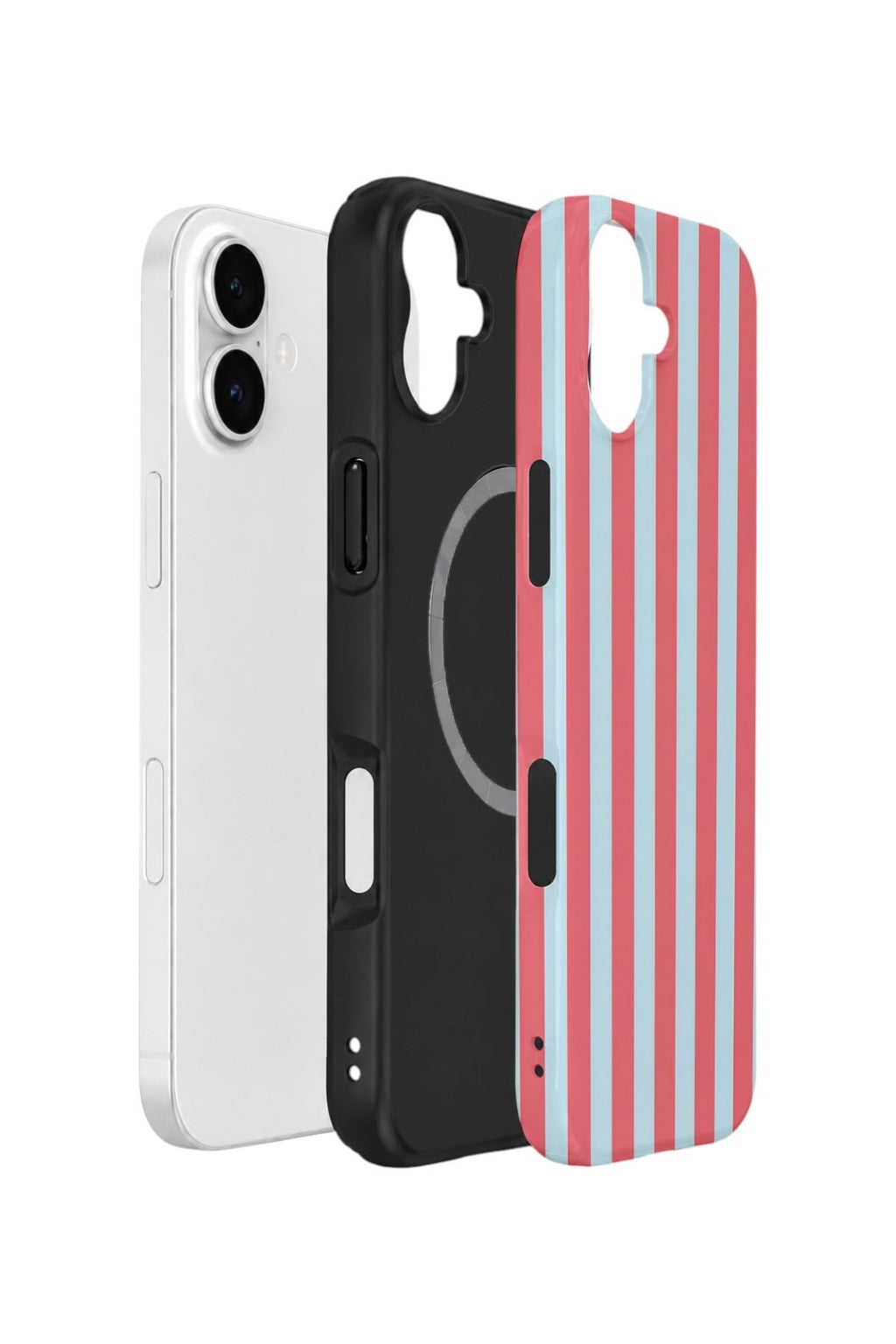 iPhone 17 Vorian Çift Katmanlı MagSafe Kılıf Poolside Candy Stripe