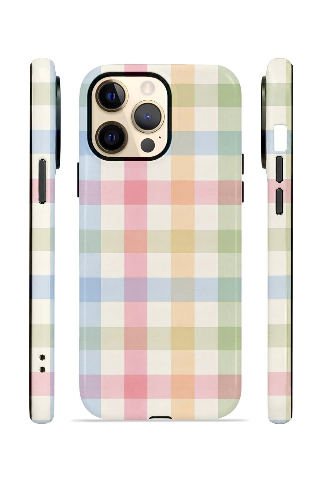 iPhone 13 Pro Vorian Çift Katmanlı Kılıf Pastel Gingham