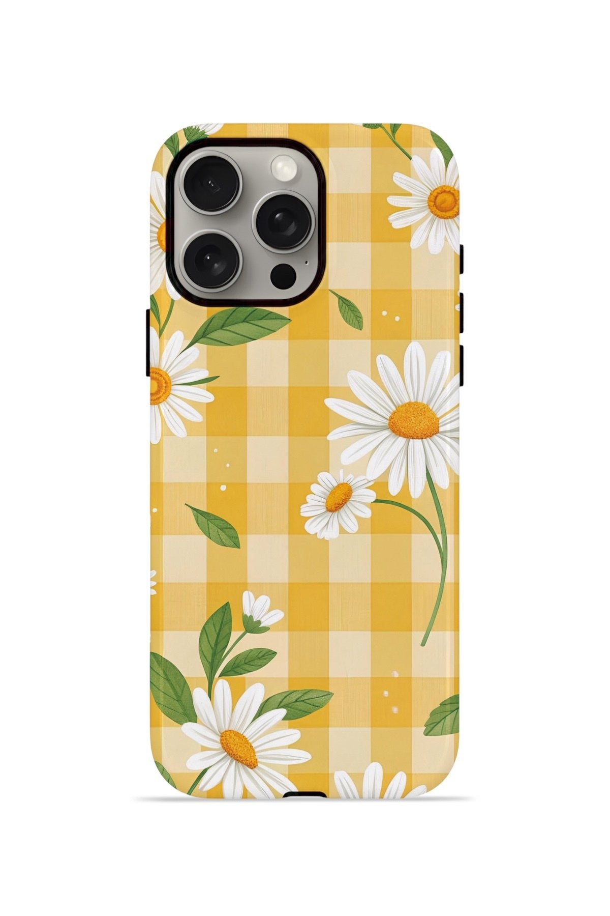 iPhone 15 Pro Vorian Çift Katmanlı Kılıf Daisy Picnic Gingham