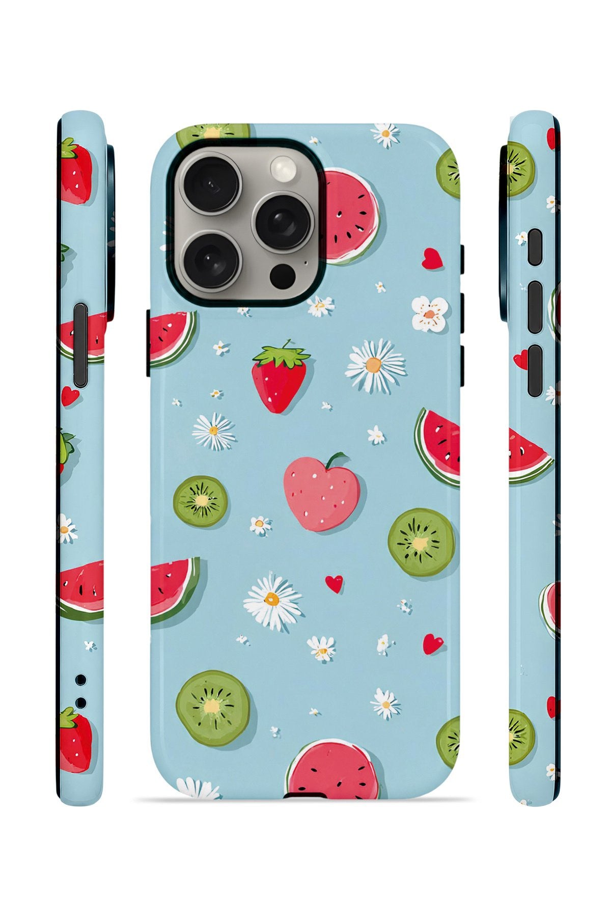 iPhone 15 Pro Vorian Çift Katmanlı Kılıf Fruit Confetti Sky
