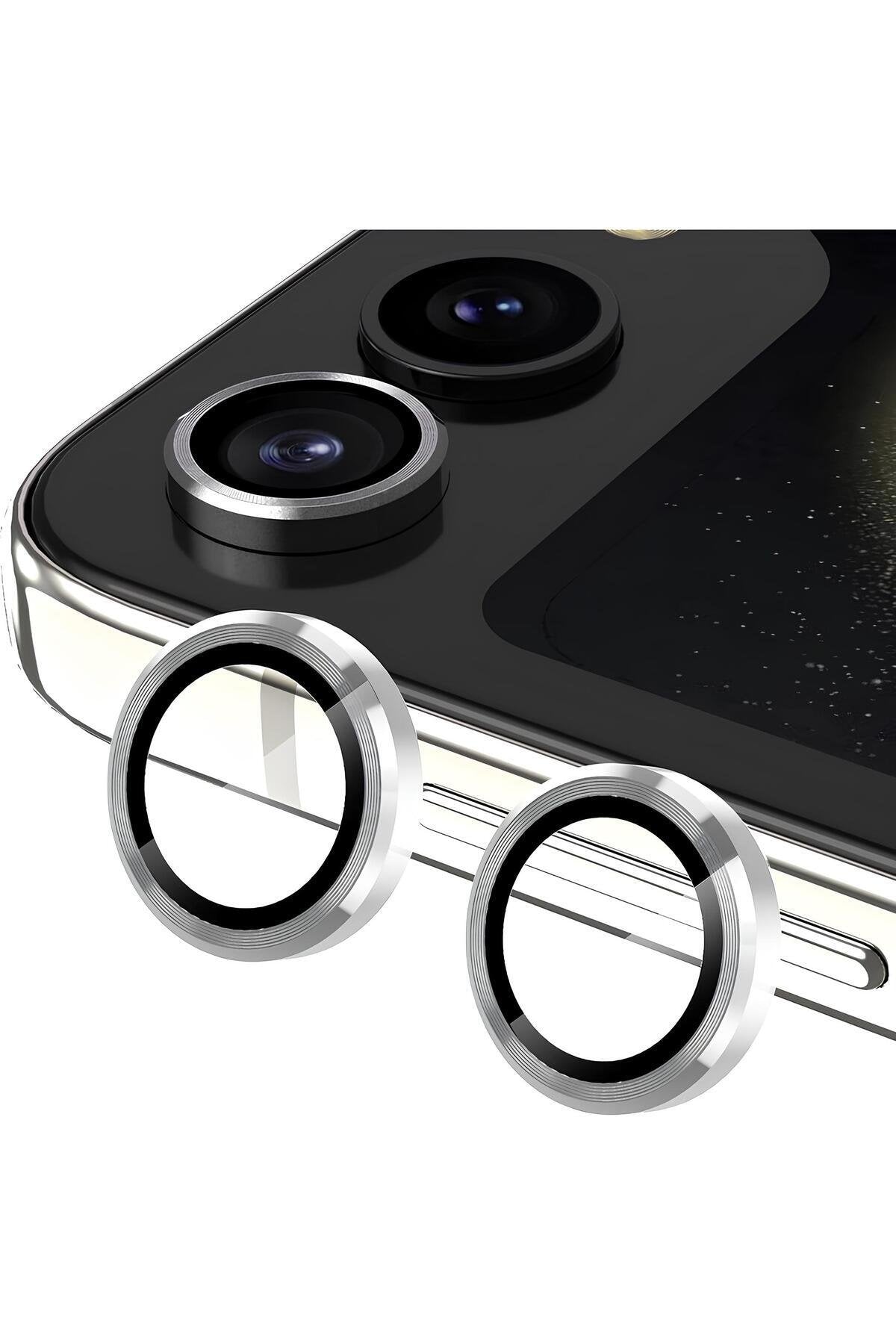 Samsung Galaxy Z Flip 6 Metal Kamera Koruyucu Lens Gümüş