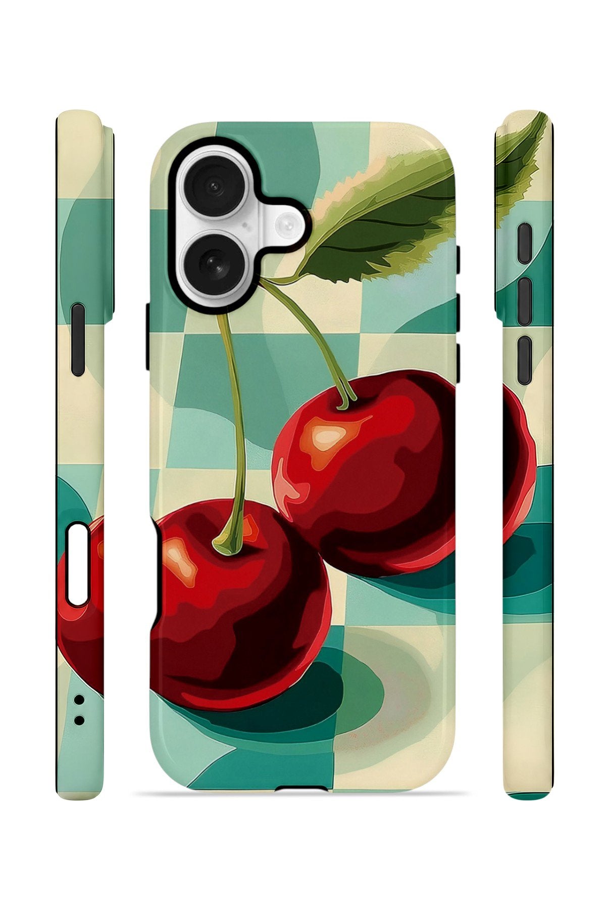iPhone 17 Vorian Çift Katmanlı MagSafe Kılıf Retro Cherry Pop