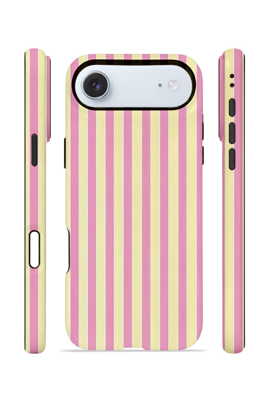 iPhone 17 Air Vorian Çift Katmanlı Kılıf Pink Lemon Pinstripe