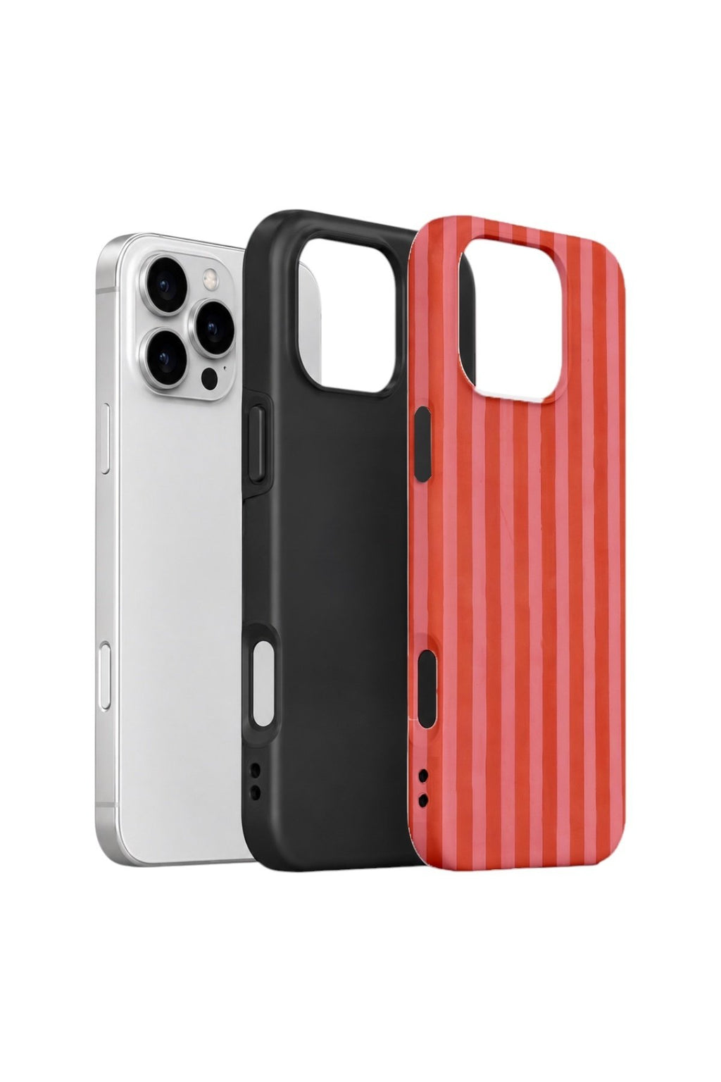 iPhone 16 Pro Vorian Çift Katmanlı Kılıf Tomato Red Stripe