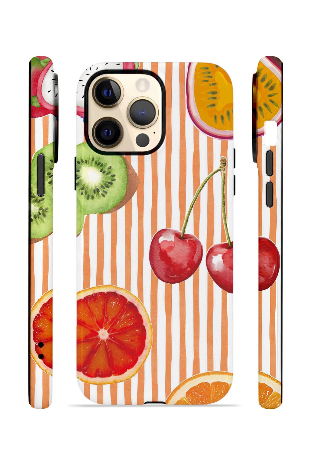 iPhone 13 Pro Max Vorian Çift Katmanlı Kılıf Tutti Frutti Stripe