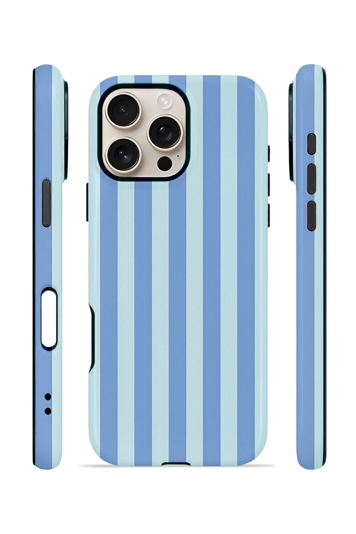 iPhone 16 Pro Max Vorian Çift Katmanlı Kılıf Blue Gelato Stripe