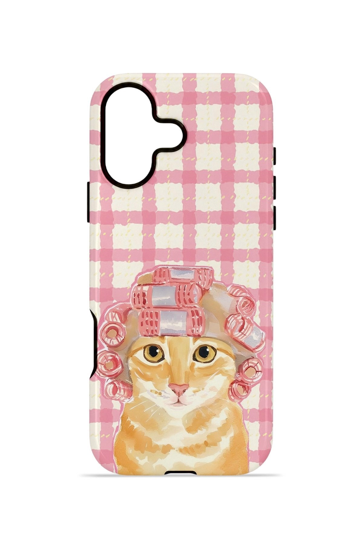 iPhone 17 Vorian Çift Katmanlı Kılıf Pink Picnic Cat