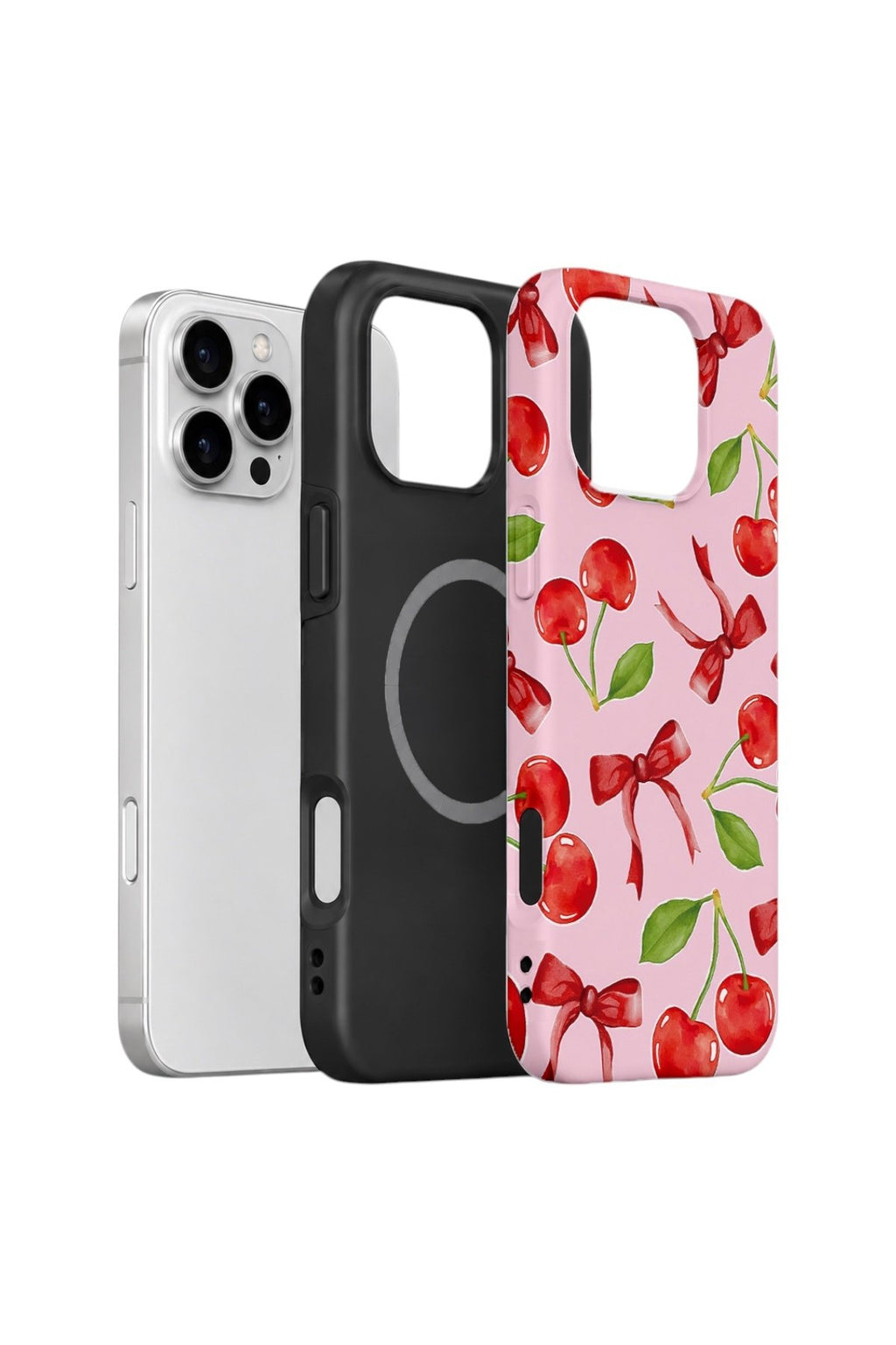 iPhone 16 Pro Max Vorian Çift Katmanlı MagSafe Kılıf Cherry Ribbon Garden