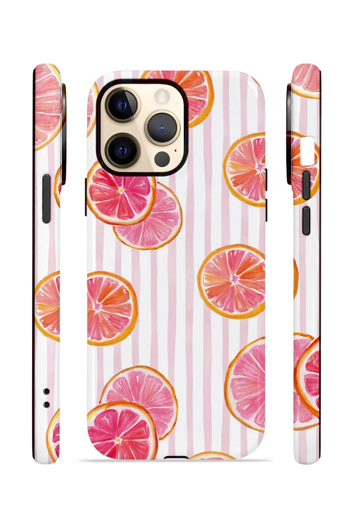 iPhone 14 Pro Max Vorian Çift Katmanlı MagSafe Kılıf Pink Grapefruit Garden