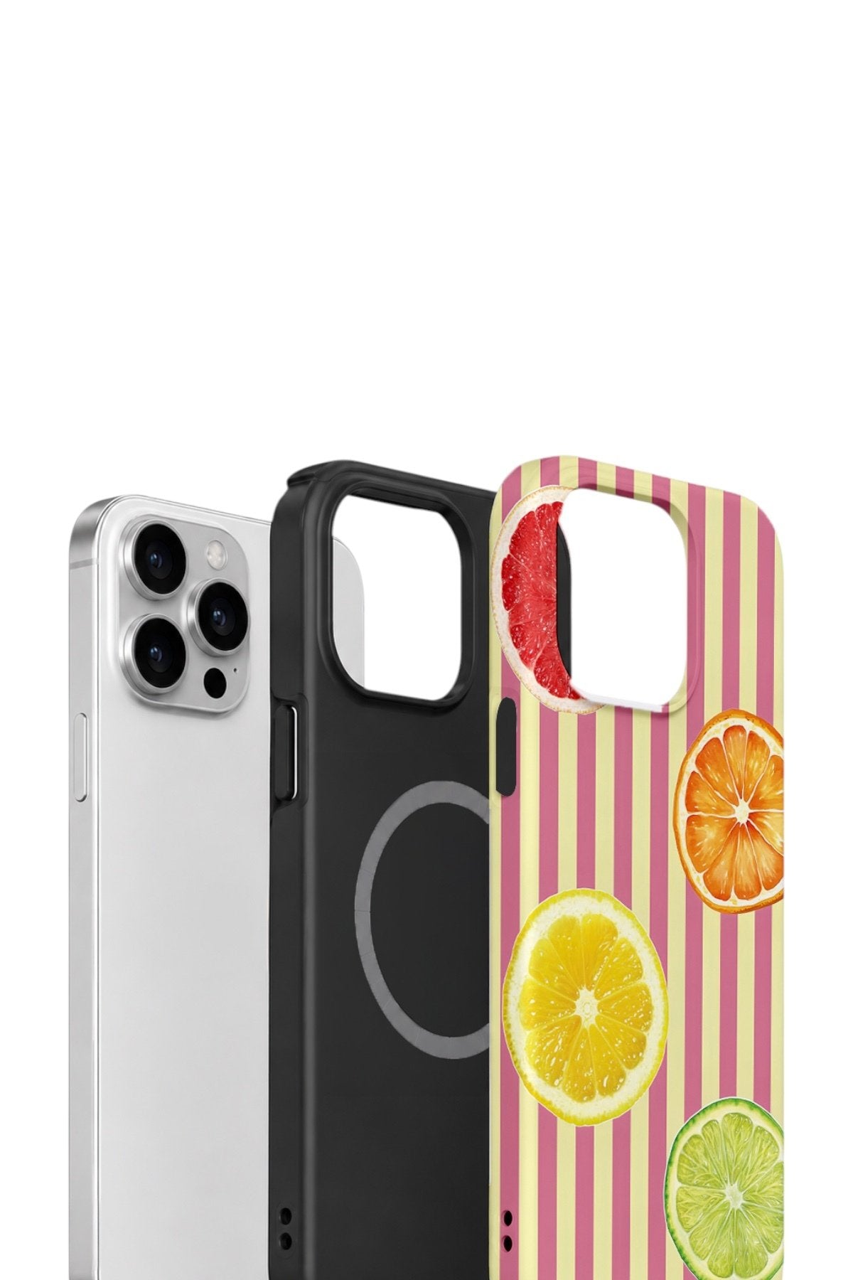iPhone 12 Pro Max Vorian Çift Katmanlı MagSafe Kılıf Citrus Fiesta Stripe