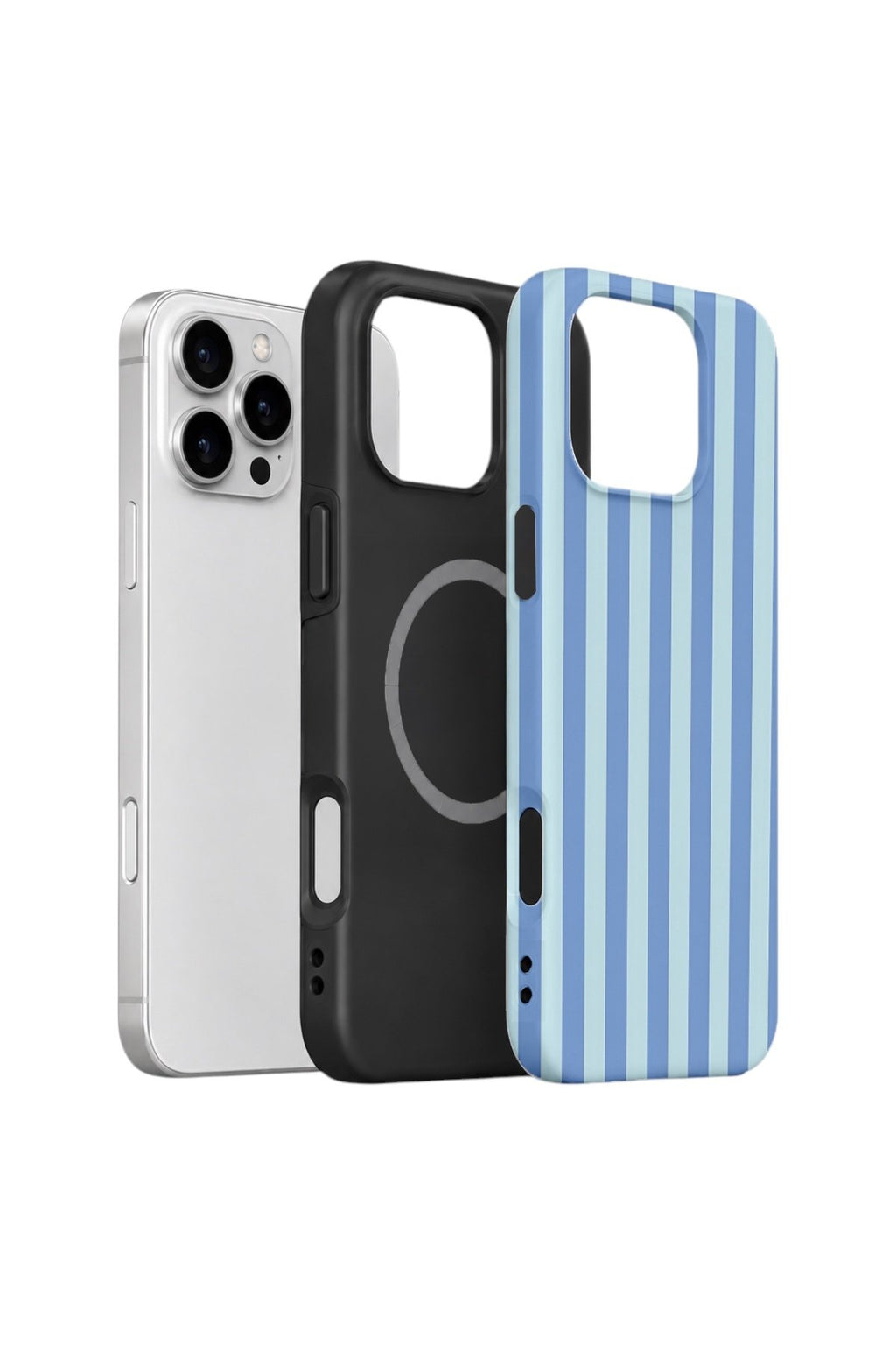 iPhone 16 Pro Max Vorian Çift Katmanlı MagSafe Kılıf Blue Gelato Stripe