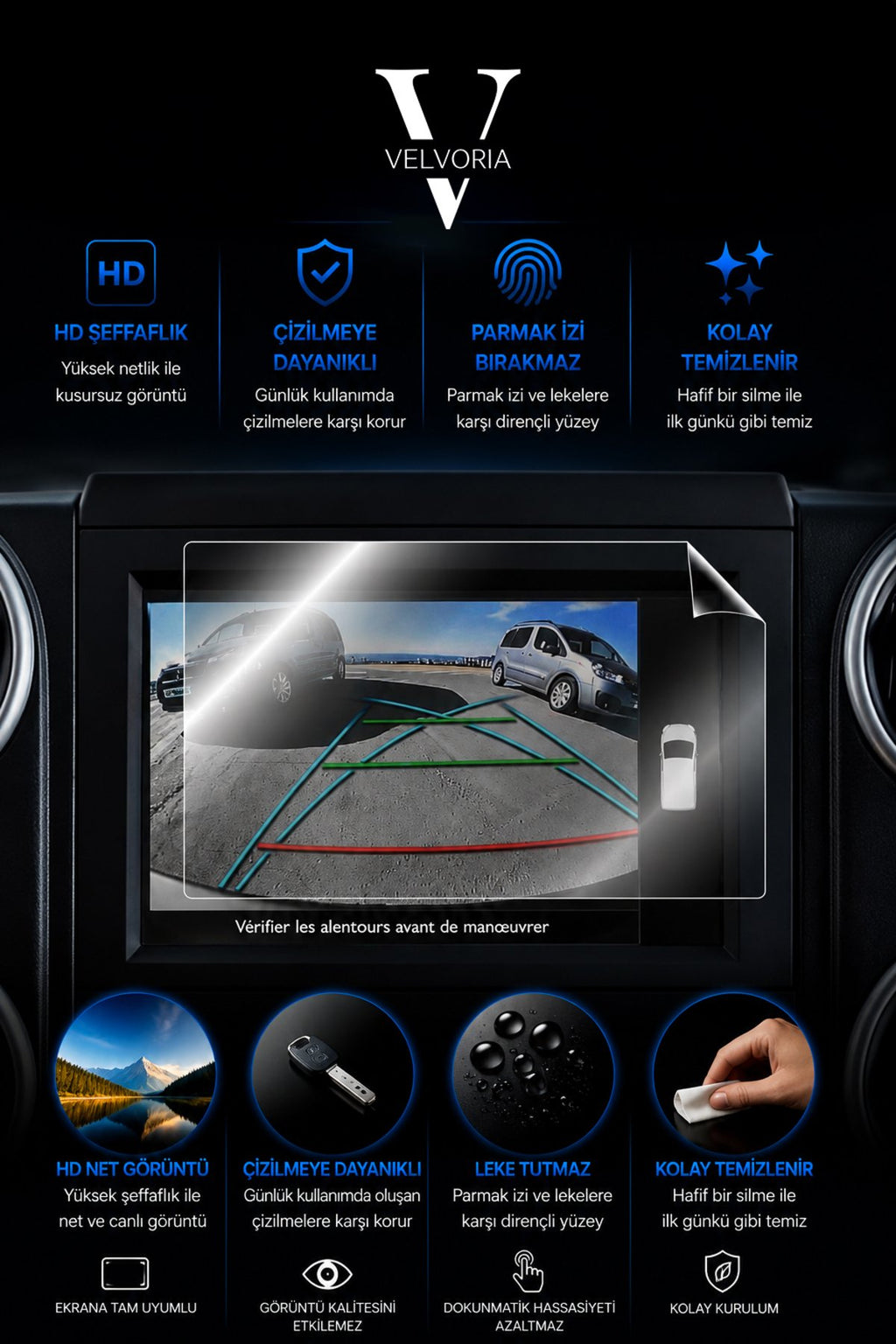Peugeot Partner Tepee 2018 7 inç Multimedya Ekran Koruyucu Nano Film
