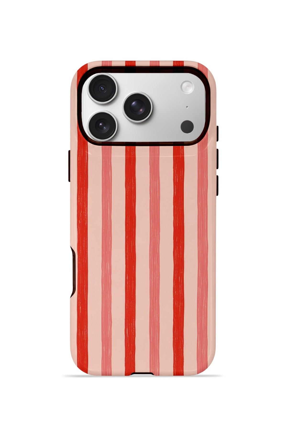 iPhone 17 Pro Max Vorian Çift Katmanlı Kılıf Coral Cream Stripe