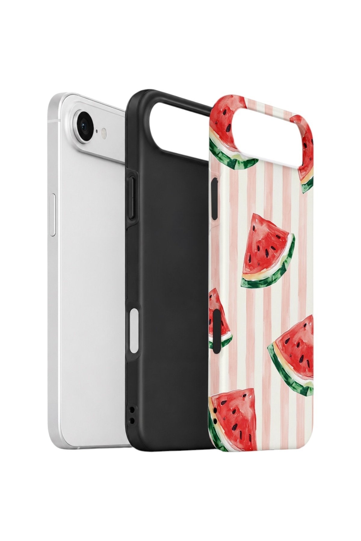 iPhone 17 Air Vorian Çift Katmanlı Kılıf Watermelon Blush Stripe