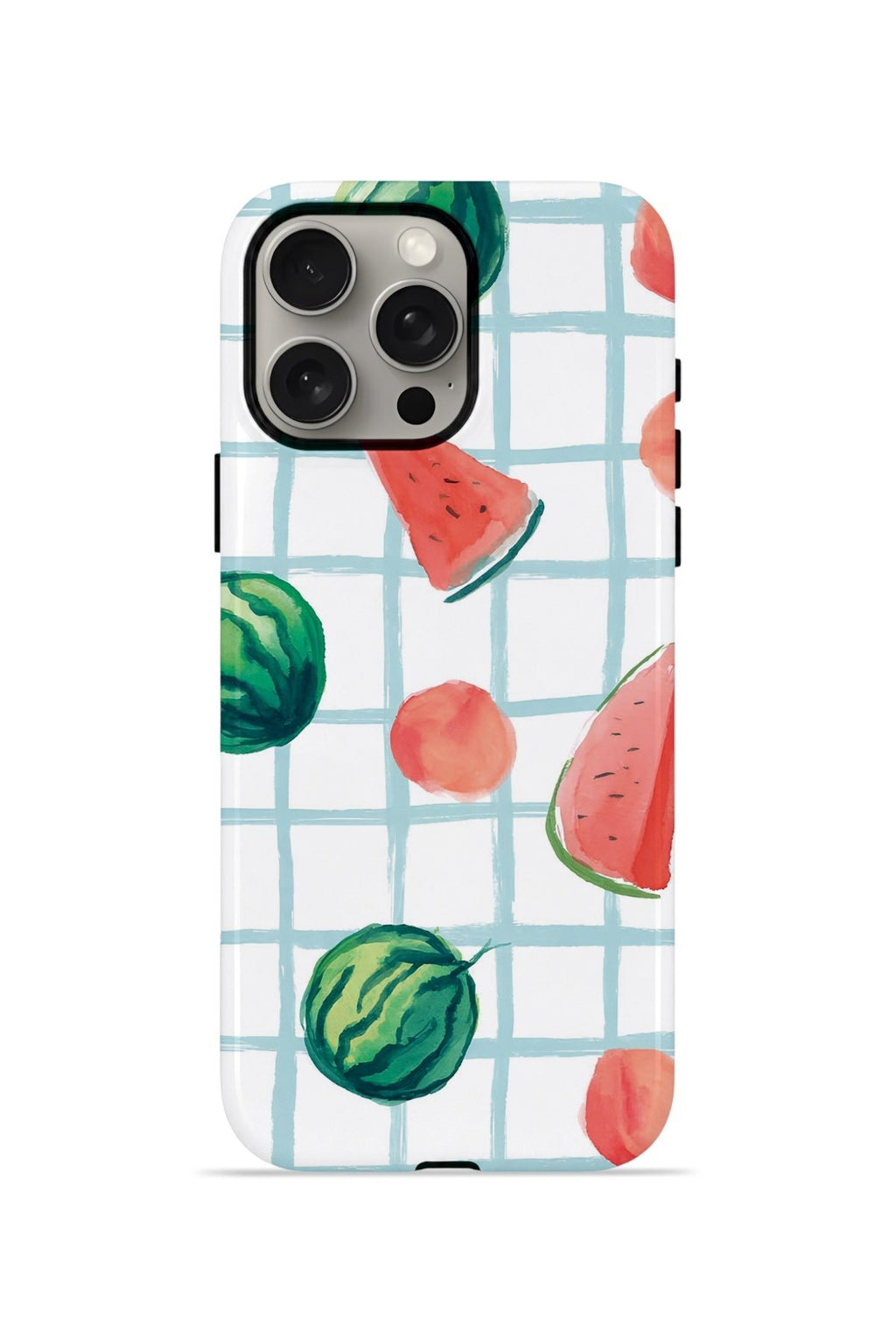 iPhone 15 Pro Vorian Çift Katmanlı Kılıf Watermelon Grid