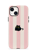 iPhone 15 Vorian Çift Katmanlı MagSafe Kılıf Midnight Cat Stripe
