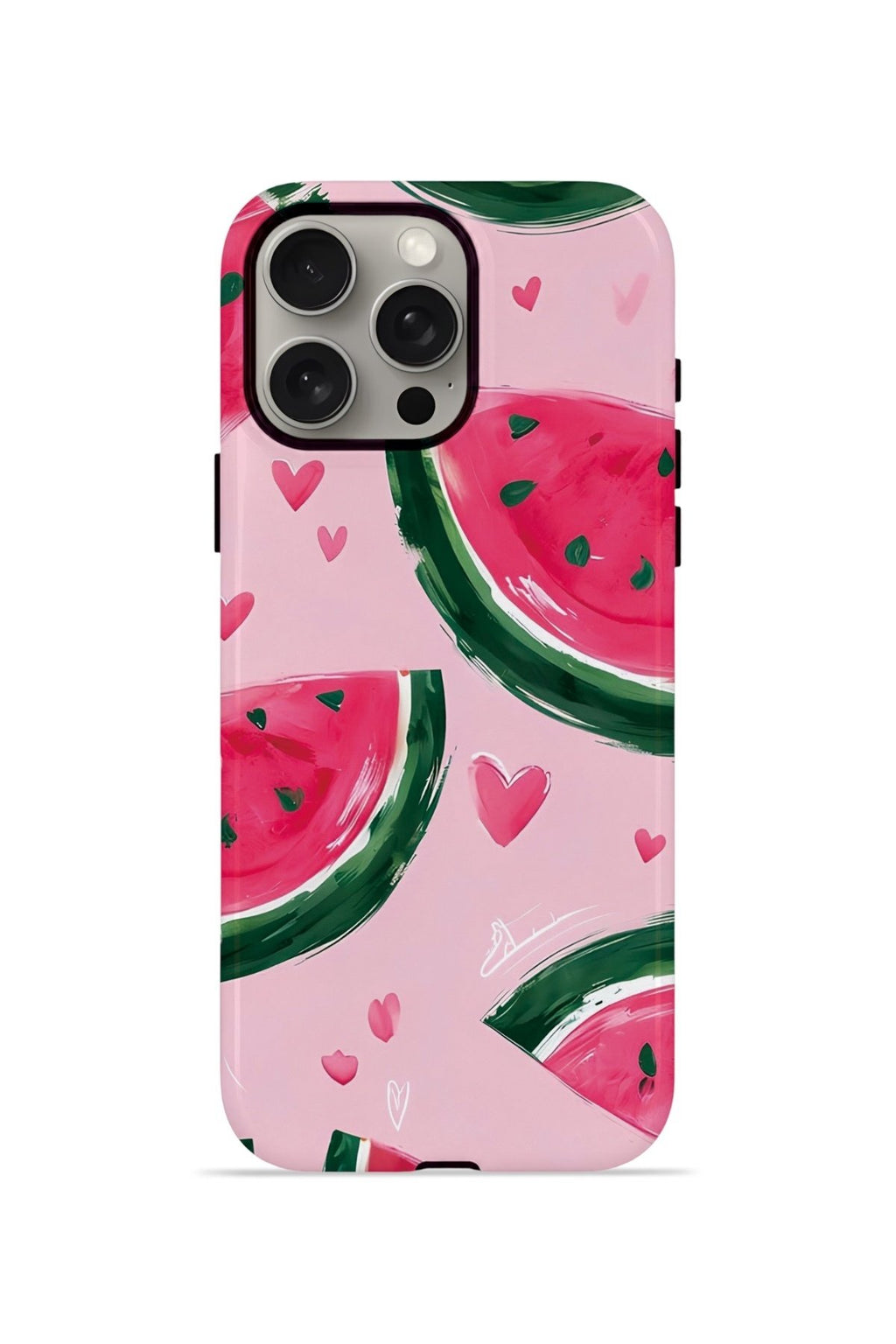 iPhone 15 Pro Vorian Çift Katmanlı Kılıf Watermelon Hearts